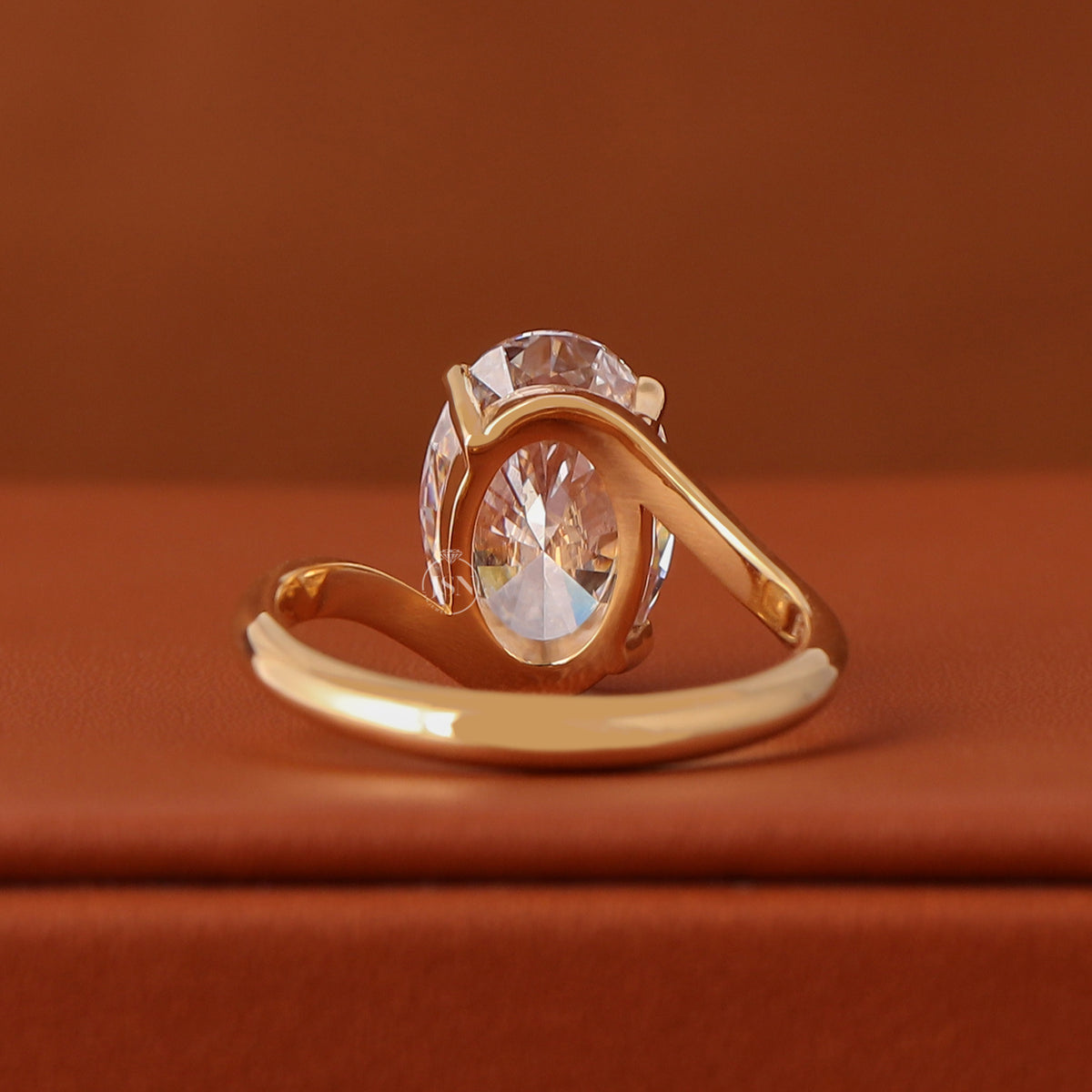 1, 2, 3, 4, 5 CT Oval Cut Lab Grown Diamond Bypass Solitaire Engagement Ring 18k Gold IGI Certified