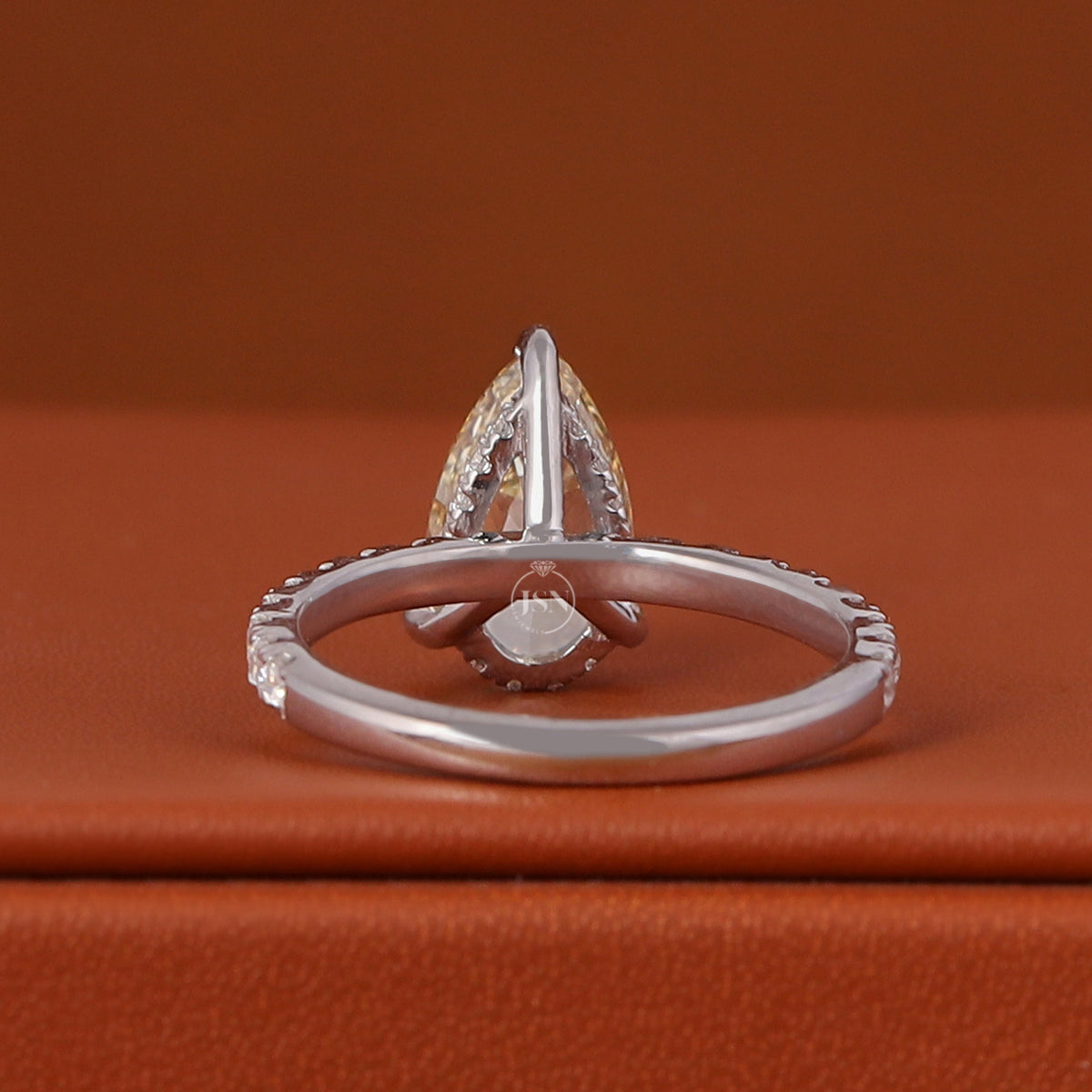 1 to 5 Carat Pear Cut Yellow Lab Grown Diamond Engagement Ring White Gold IGI Certified