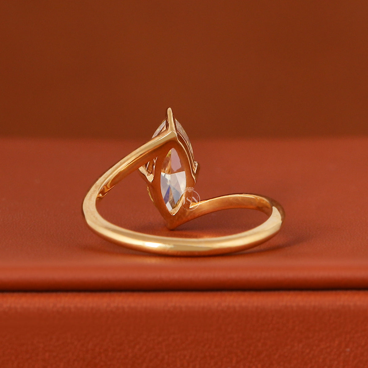 IGI Certified 1-5 Carat Marquise Cut Lab Grown Yellow Color Diamond Ring Bypass Solitaire 18k Gold
