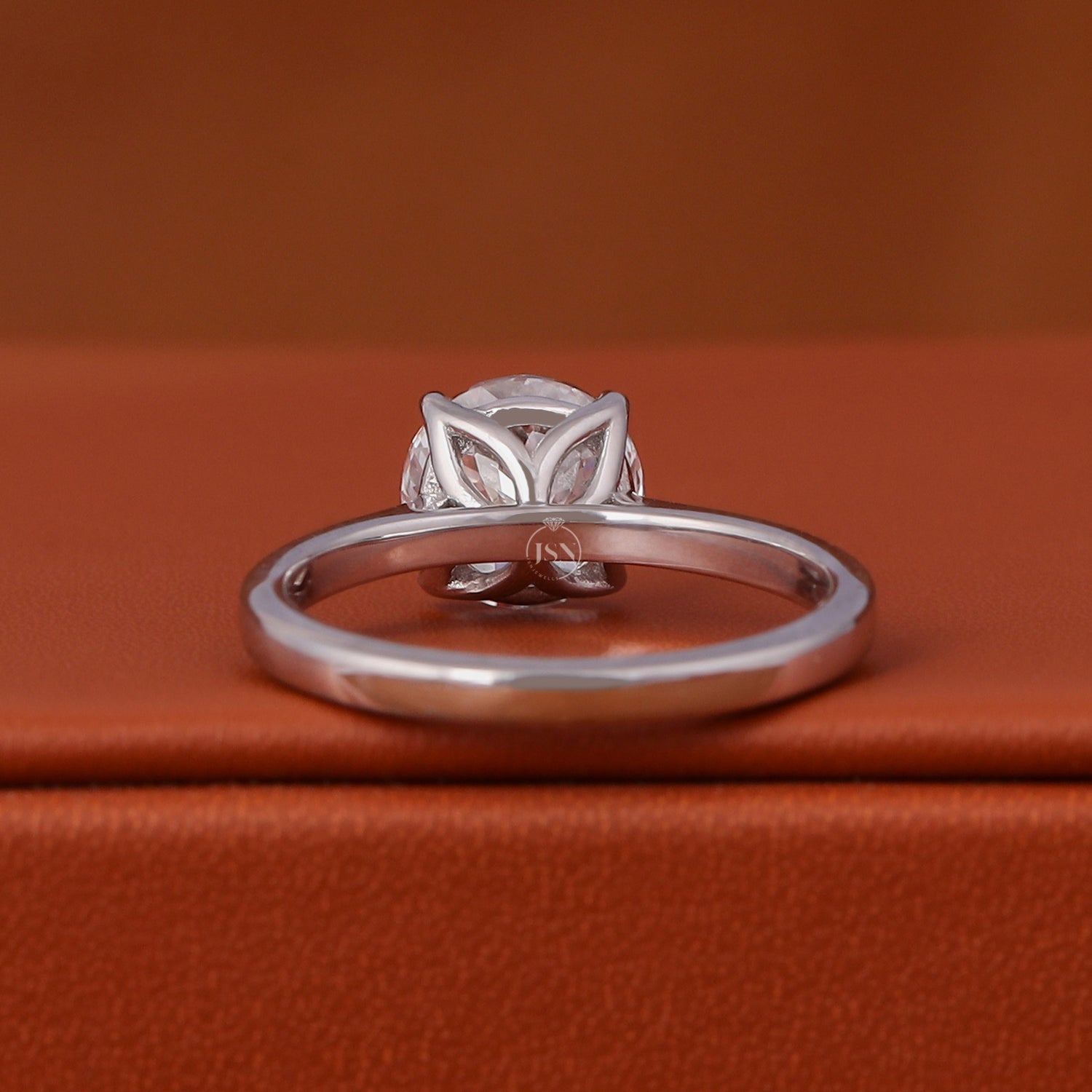 Portuguese Cut Lab Grown Diamond Solitaire Engagement Ring 14k White Gold IGI Certified