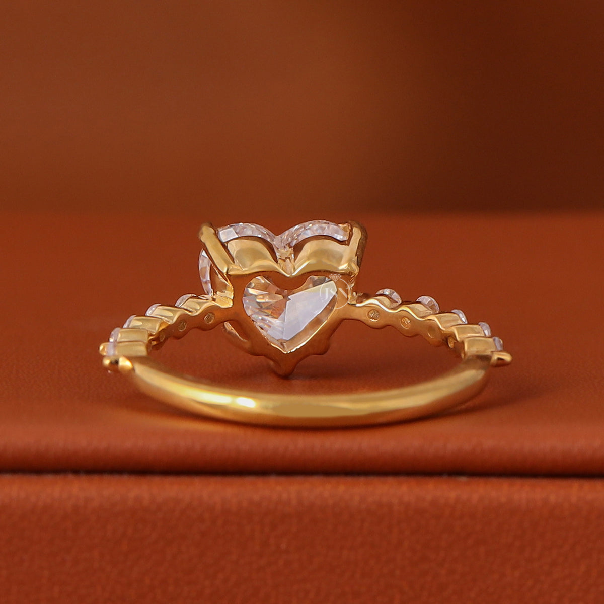 1, 2, 3, 4, 5 Carat Heart Cut Lab Grown Diamond 18k Gold Dainty Pave Setting Engagement Ring IGI Certified