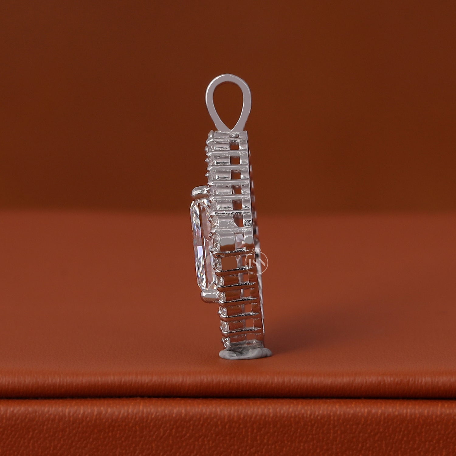 3 Carat Radiant Cut Lab Grown Diamond Pendant 14k Solid Gold Statement Bridal Pendant