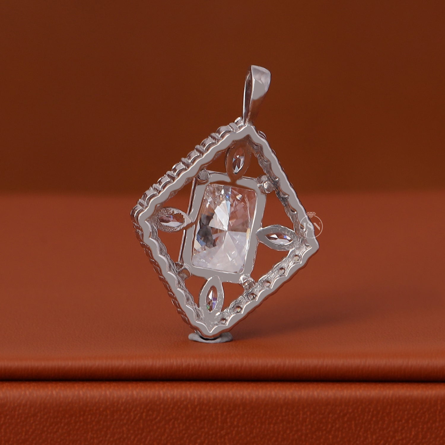 3 Carat Radiant Cut Lab Grown Diamond Pendant 14k Solid Gold Statement Bridal Pendant