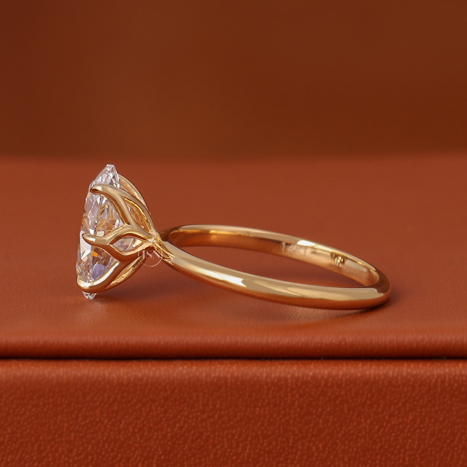 Oval Cut Lab Grown Diamond Solitaire Engagement Ring 14K Solid Gold IGI Certified