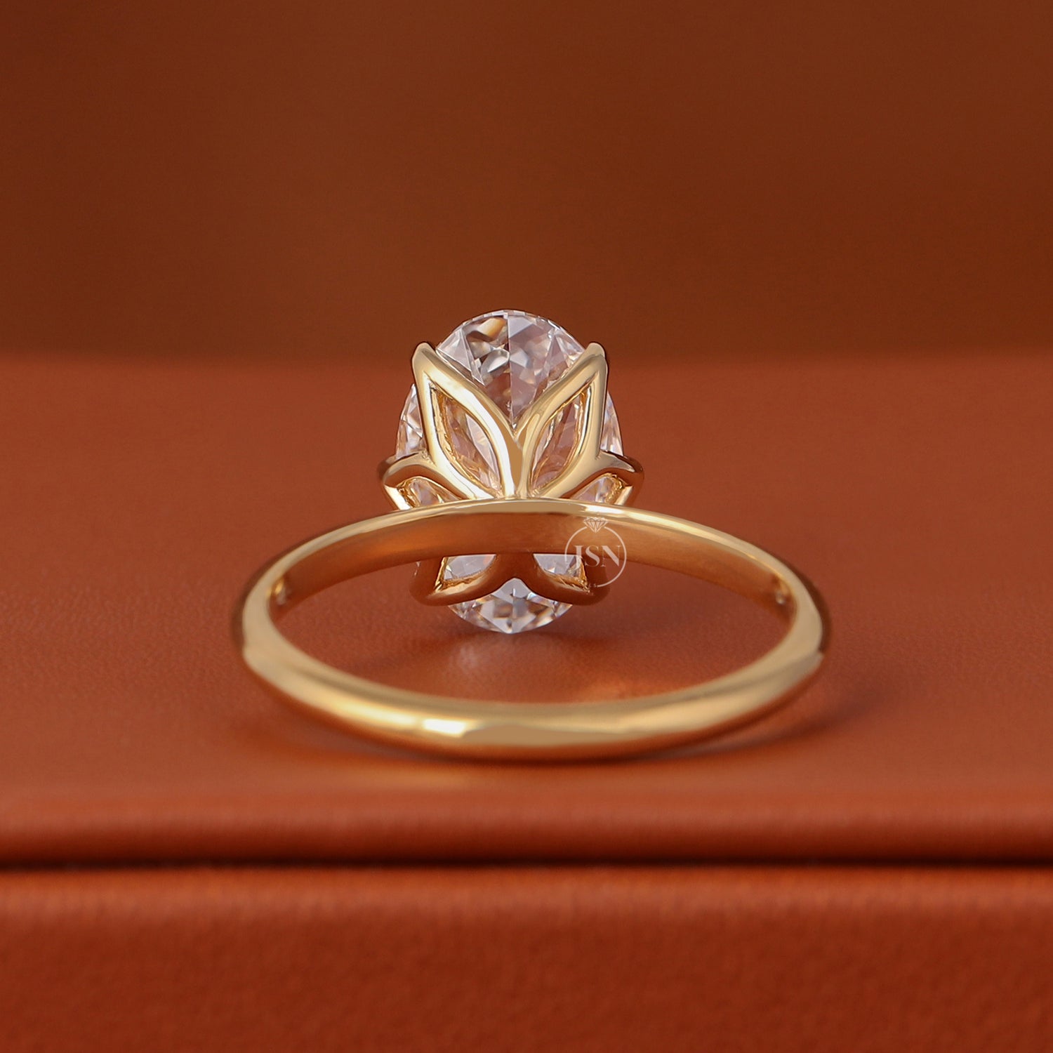 Oval Cut Lab Grown Diamond Solitaire Engagement Ring 14K Solid Gold IGI Certified