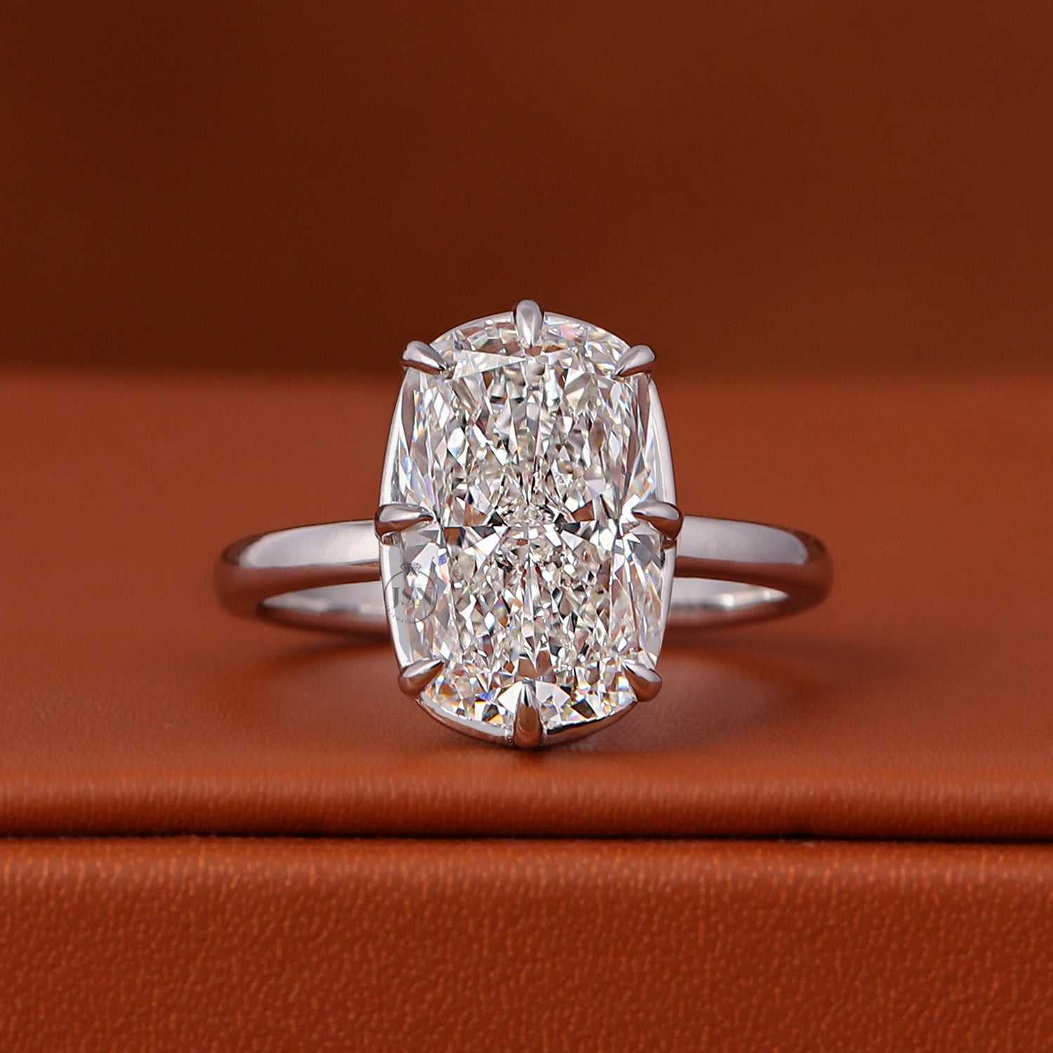 5 Carat Cushion Cut Lab Grown Diamond Solitaire Engagement Ring 14K Solid Gold IGI Certified