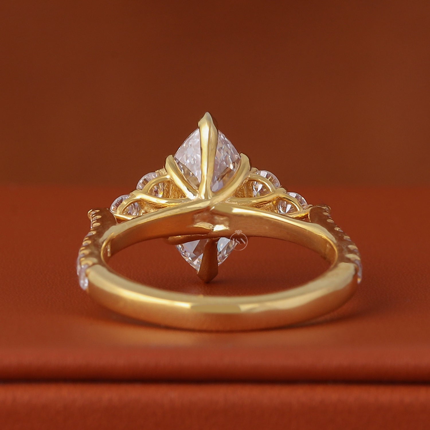 3 CT Marquise Cut Lab Grown Diamond Pave Engagement Ring 14K Yellow Gold Vintage Cluster Setting IGI Certified