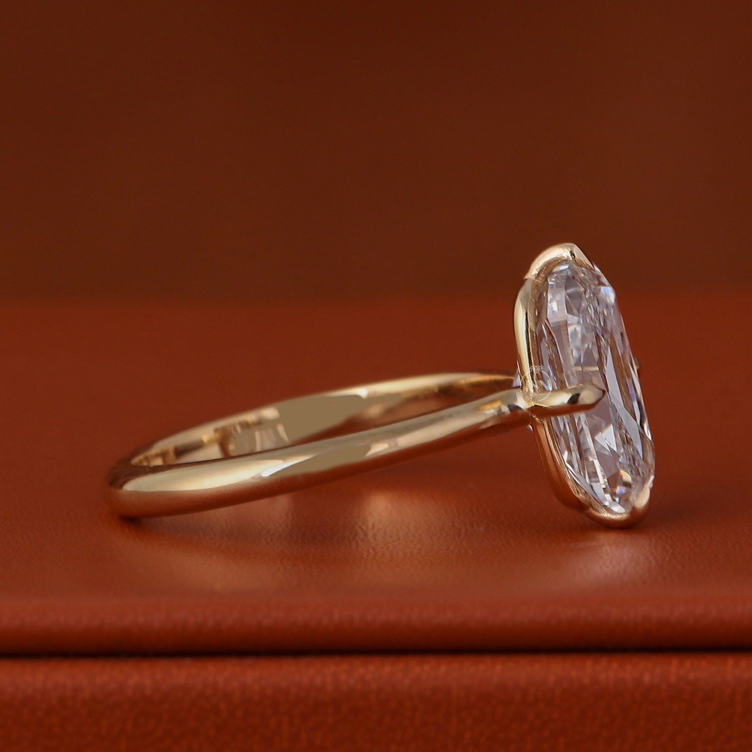 4 CT Old Mine Elongated Cushion Lab Diamond Engagement Ring Solitaire Wedding Band IGI Certified