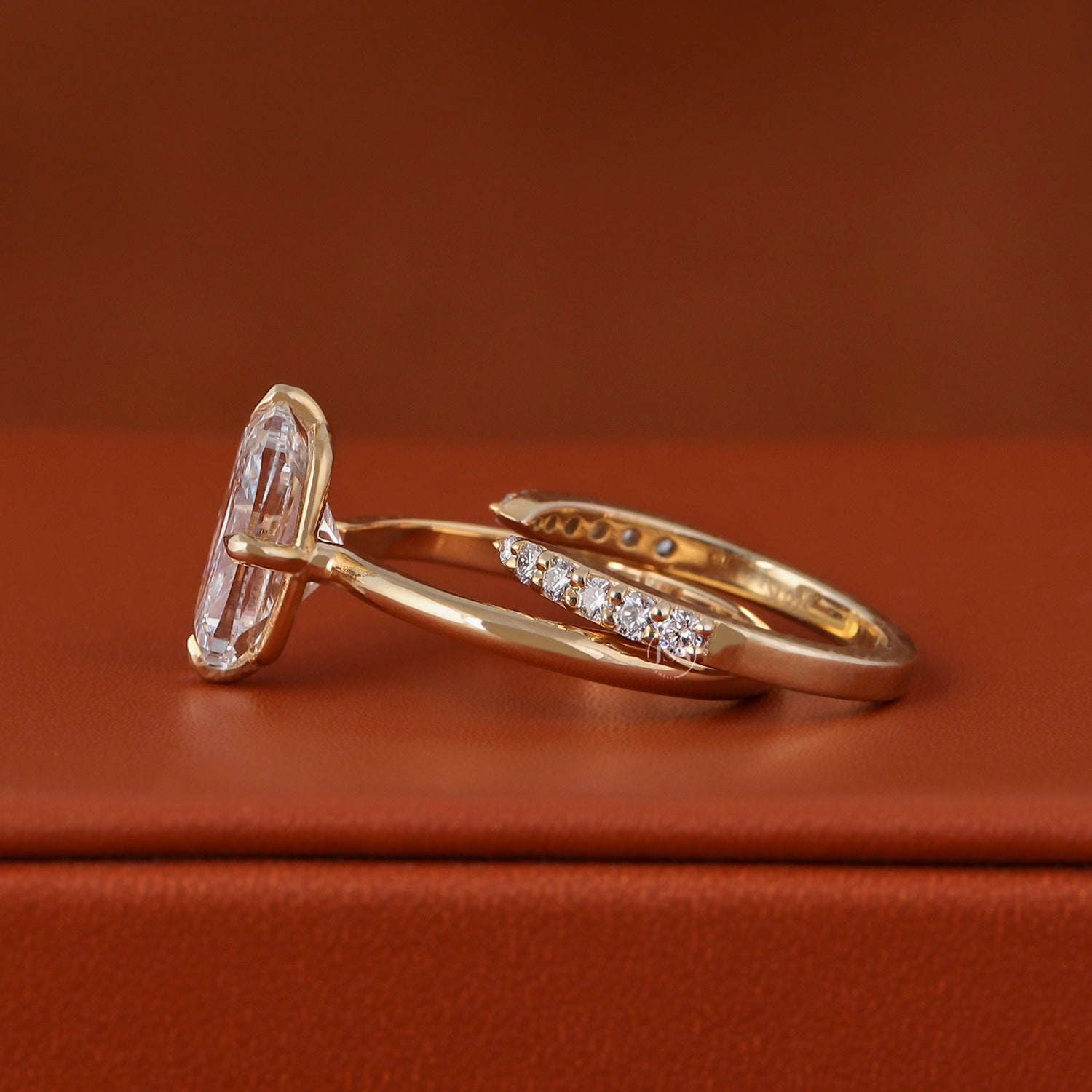 4 CT Cushion Old Mine Cut Lab Diamond Bridal Ring Set Solitaire Anniversary Ring 14k Solid Gold