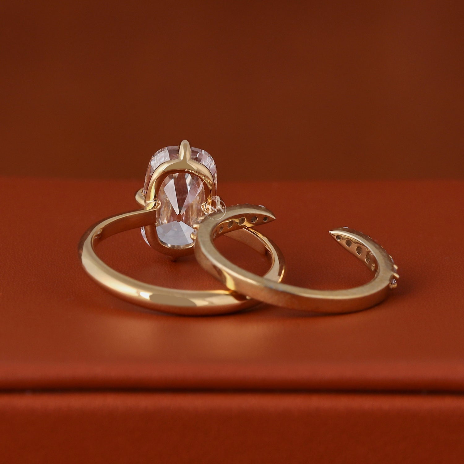 4 CT Cushion Old Mine Cut Lab Diamond Bridal Ring Set Solitaire Anniversary Ring 14k Solid Gold