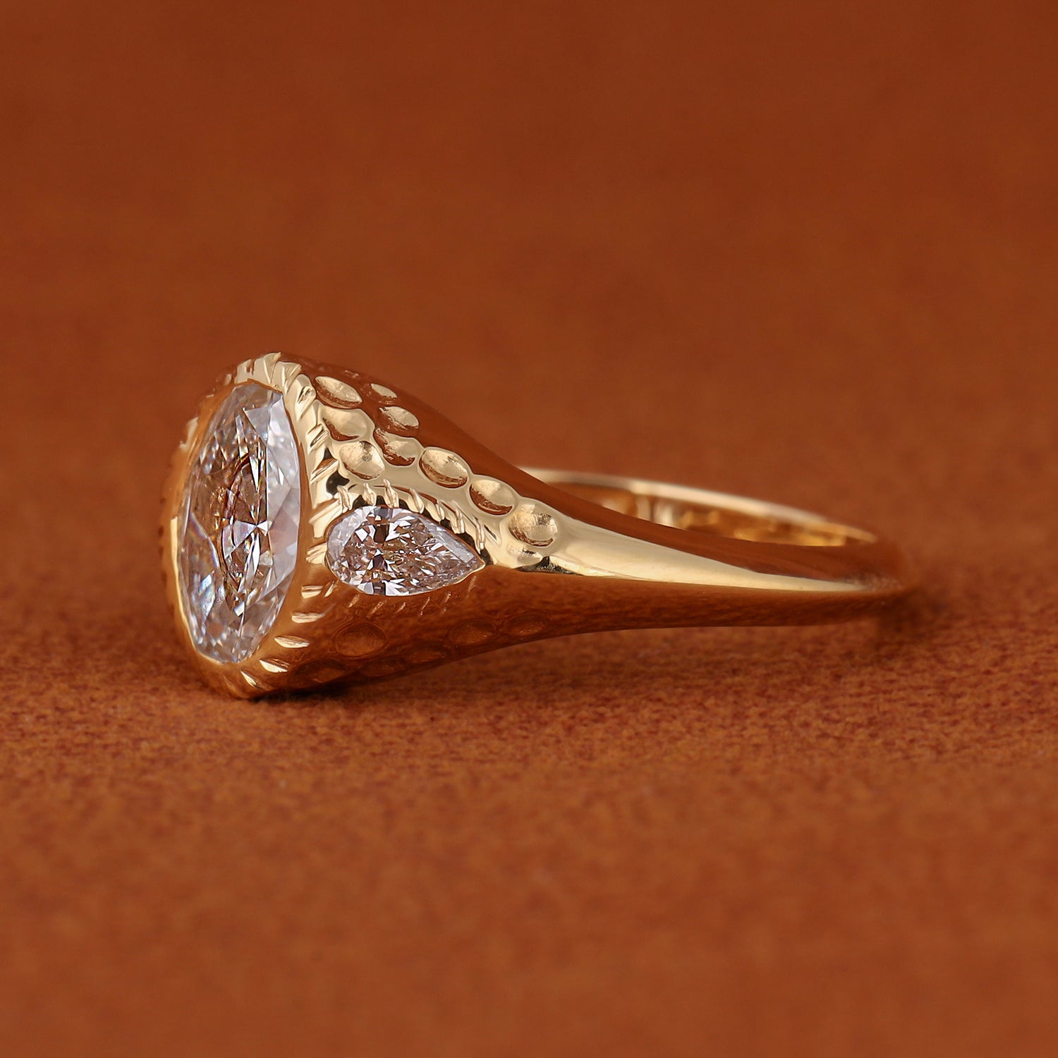 Princess Cut Lab Grown Diamond Split Shank Engagement Ring