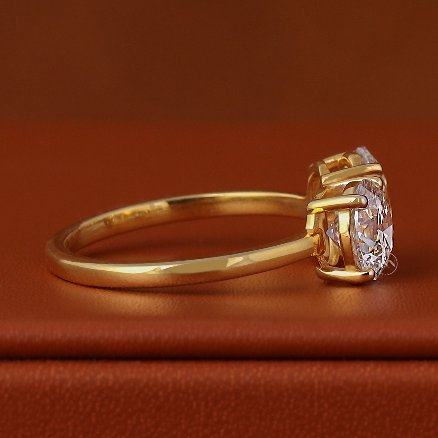 Lab Grown Diamond Toi et Moi Ring, 14K Gold Round & Oval Cut Engagement Ring, Two Stone Diamond Wedding Ring, Unique Bridal Jewelry