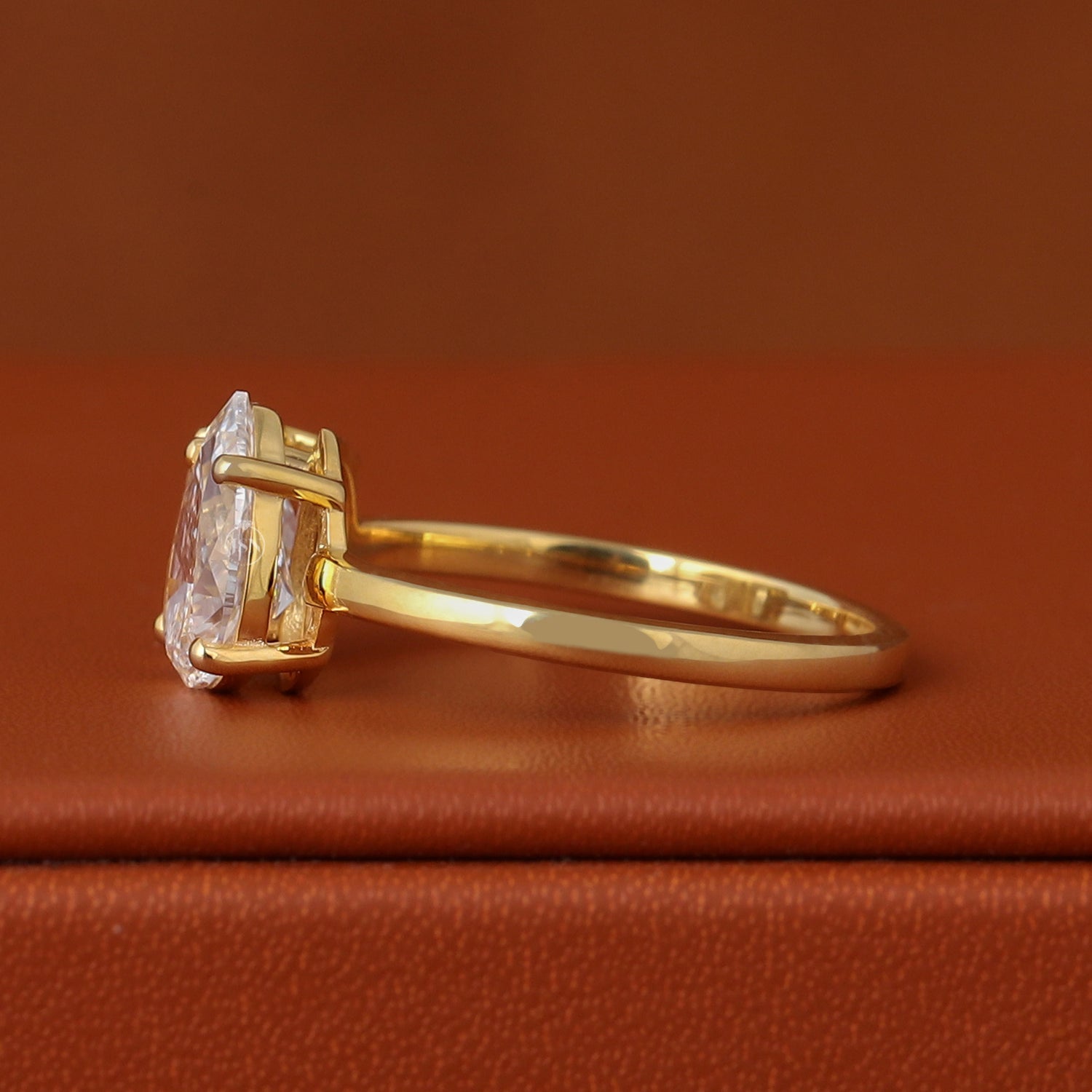 2.00 TCW Pear + Oval Cut Lab Grown Diamond Engagement Ring 14k Solid Gold Two Stone Wedding Band Toi et Moi Ring