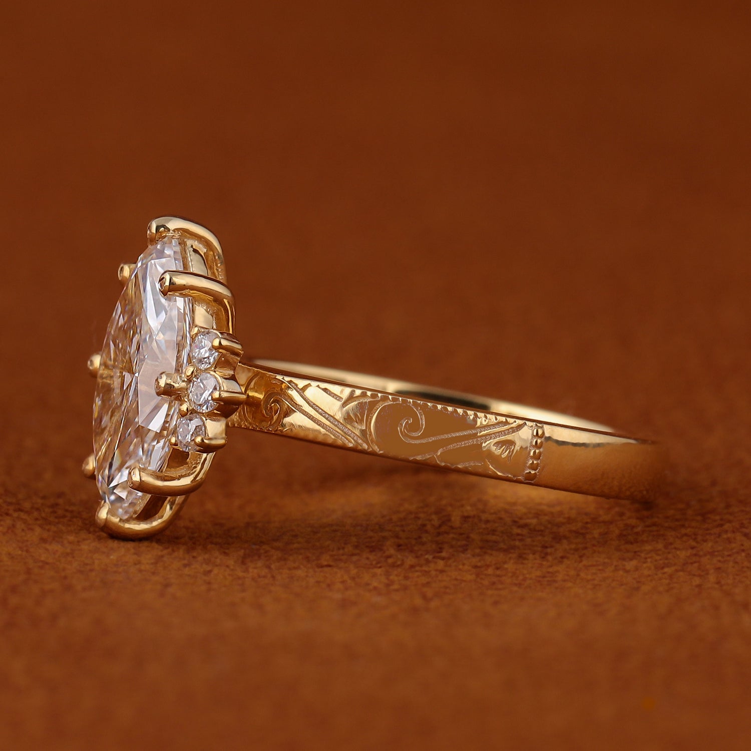 Radiant Cut Lab Grown Diamond Halo & Pave Engagement Ring