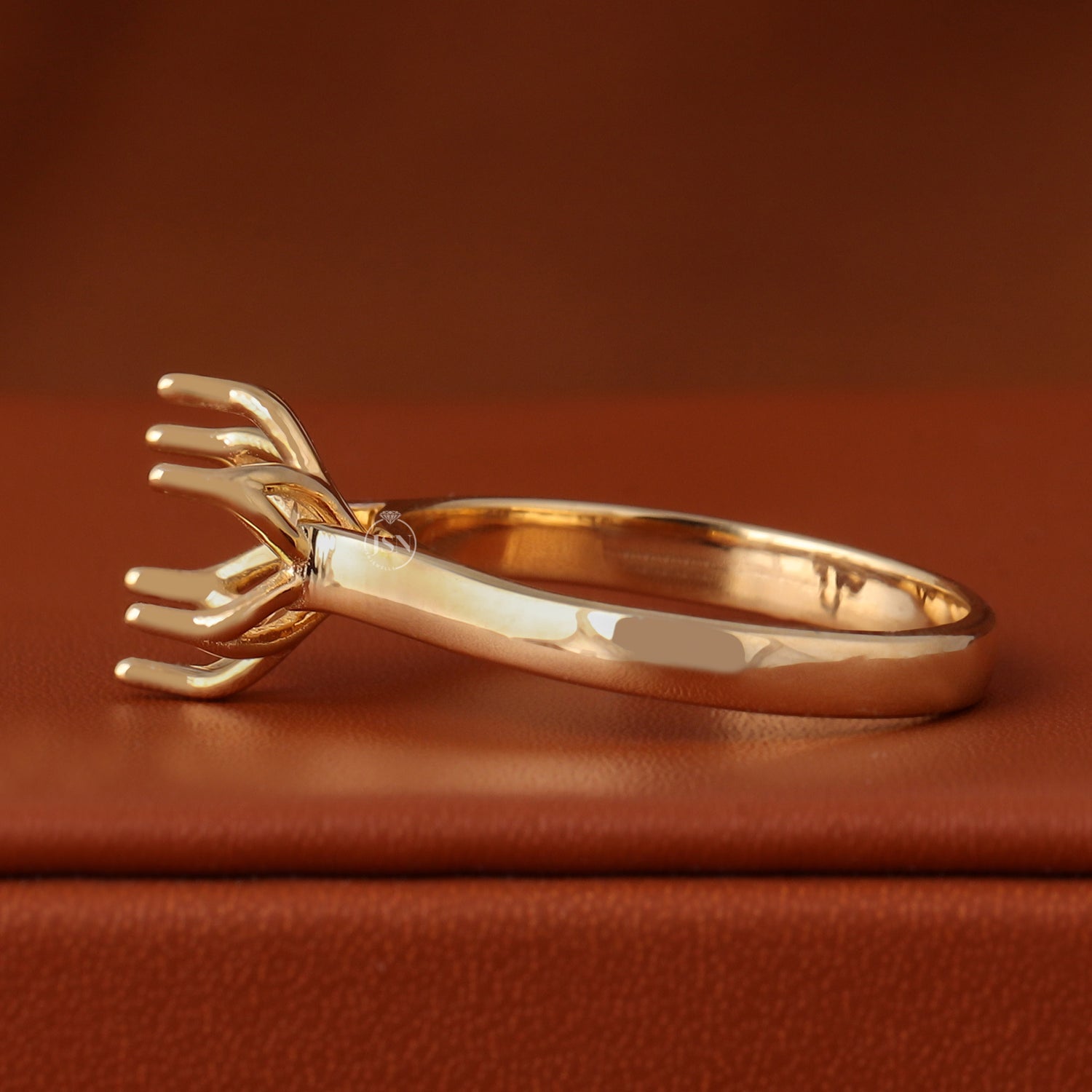 Vintage 14K Gold Flower Tulip Engagement Ring Setting, Petal Cathedral Basket
