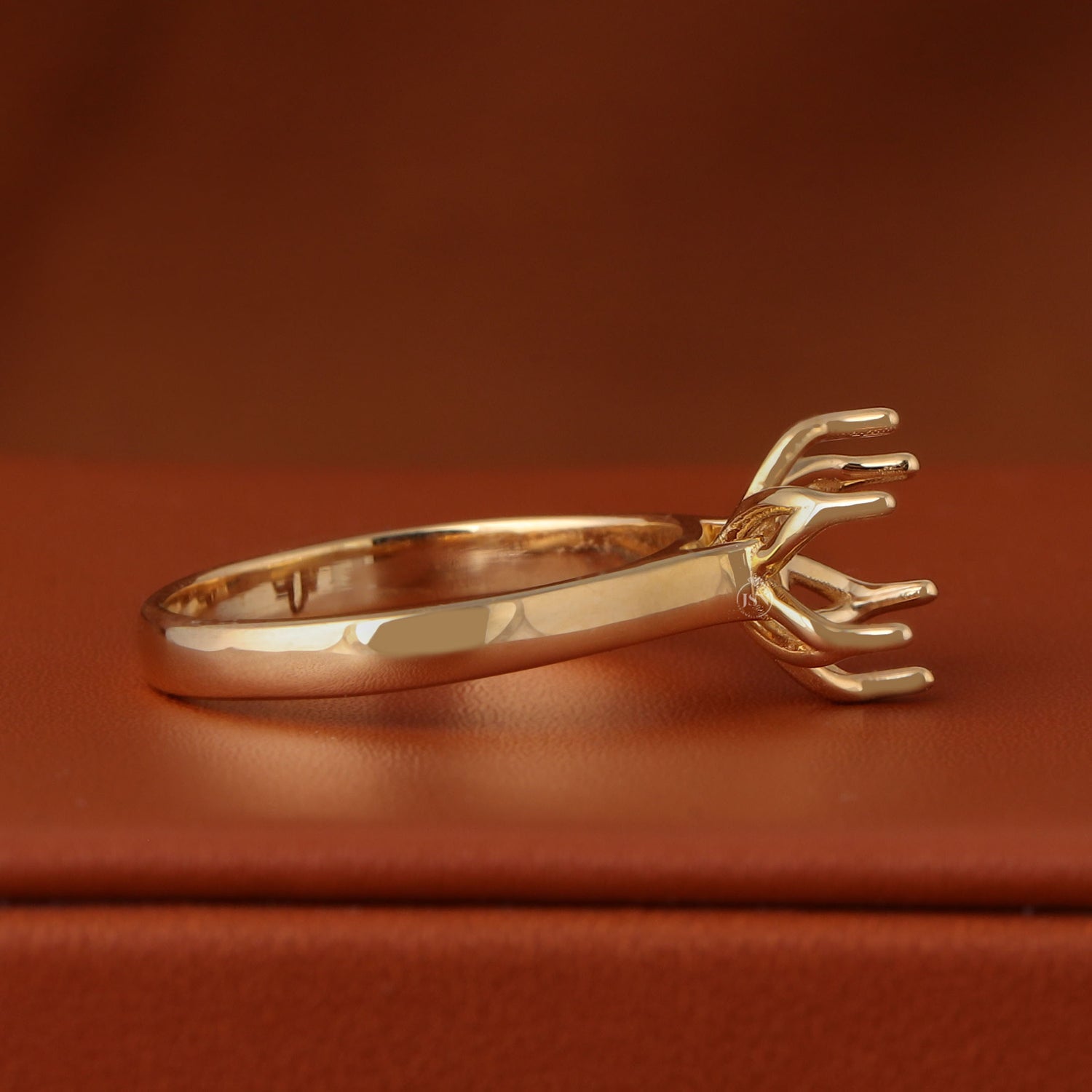 Vintage 14K Gold Flower Tulip Engagement Ring Setting, Petal Cathedral Basket
