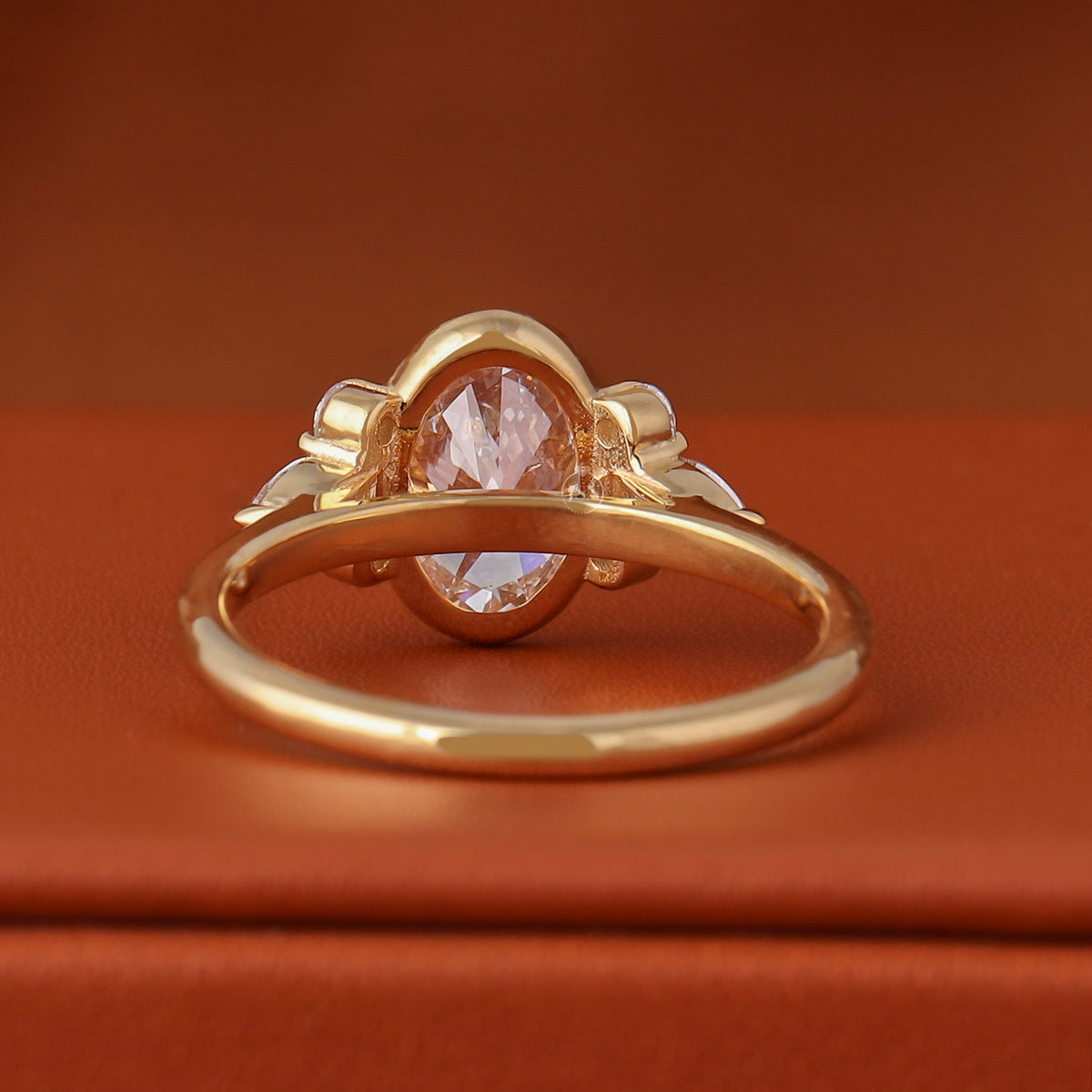 2 CT Oval Lab Diamond Engagement Ring 14k Yellow Gold Bezel Cluster (IGI Certified)