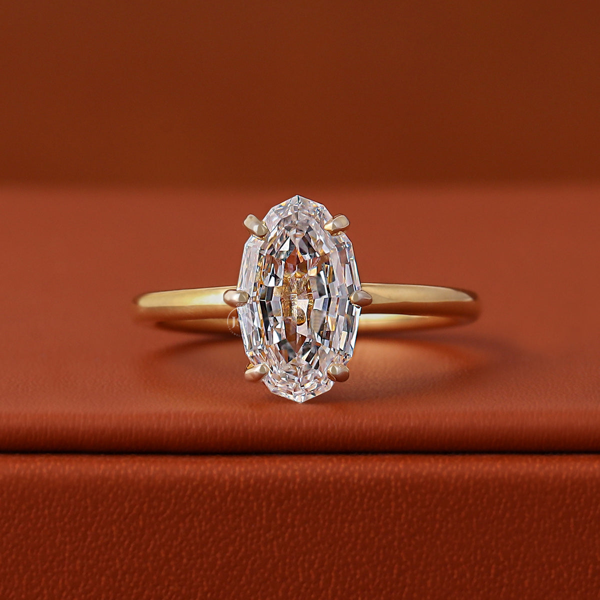 3 CT Step Oval Cut Lab Diamond Engagement Ring 14K Solid Gold IGI Certified