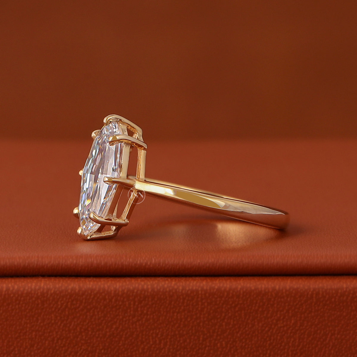 2 CT Step Marquise Cut Lab Diamond Engagement Ring 14k Yellow Gold Solitaire IGI Certified