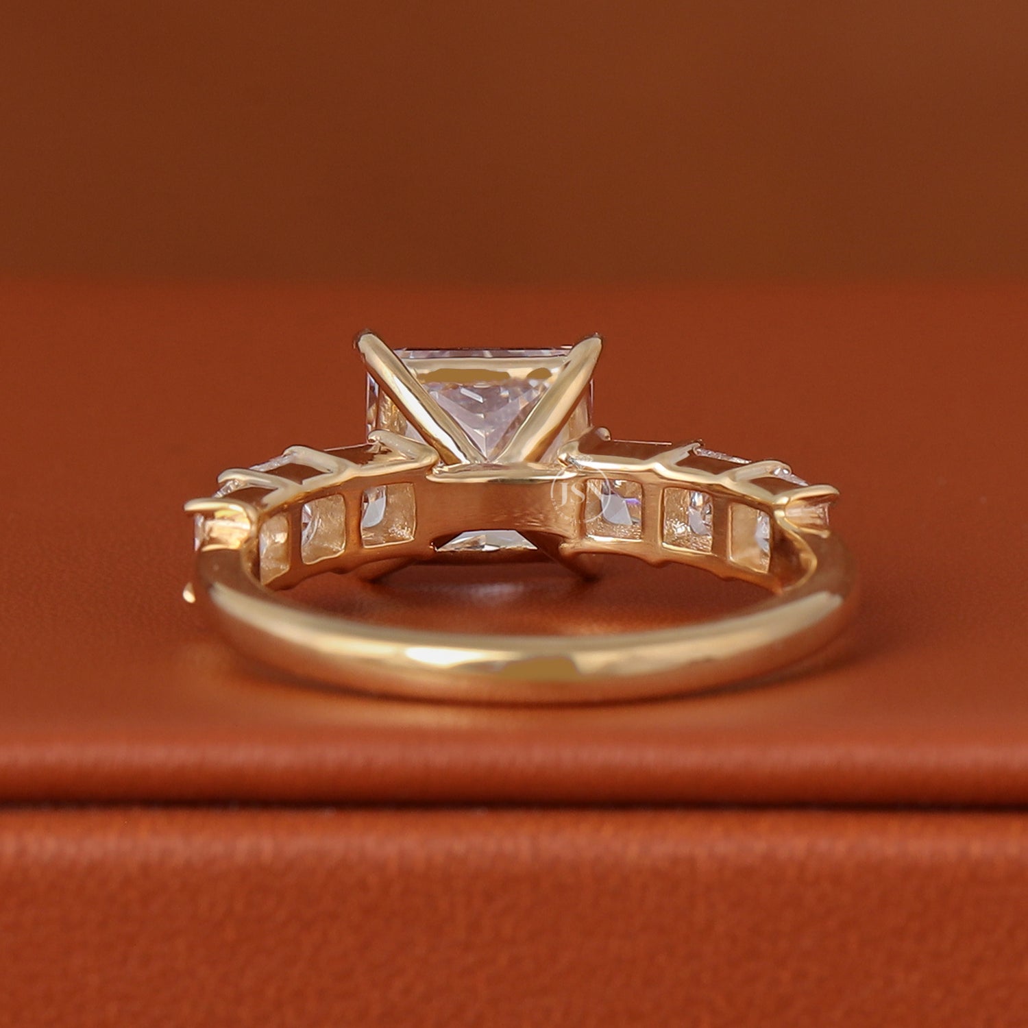 2 CT Princess Cut Lab Grown Diamond Pave Engagement Ring 14k Gold IGI Certified
