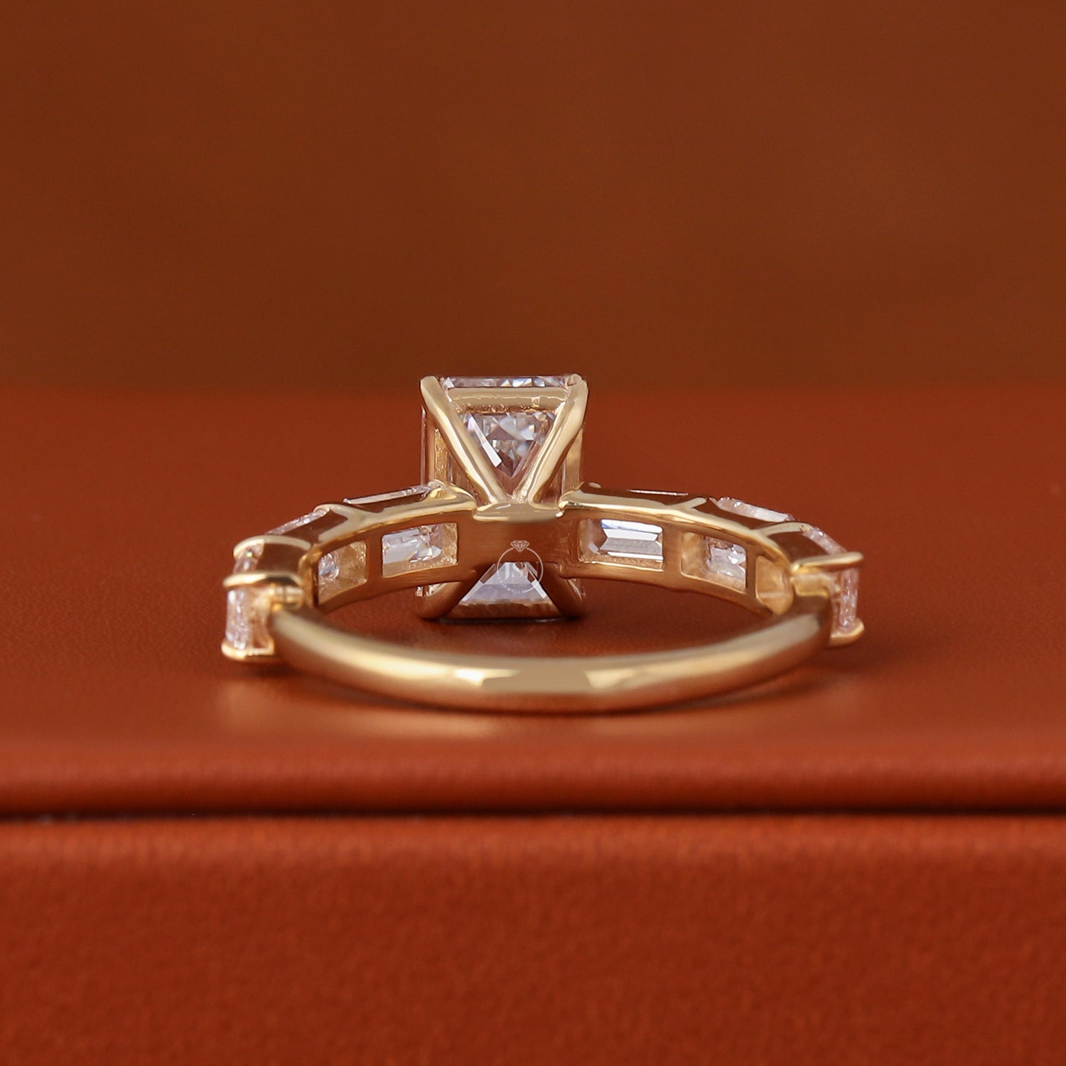 Emerald Cut Lab Grown Diamond Engagement Ring | 14K Solid Gold Anniversary Ring (IGI Certified)