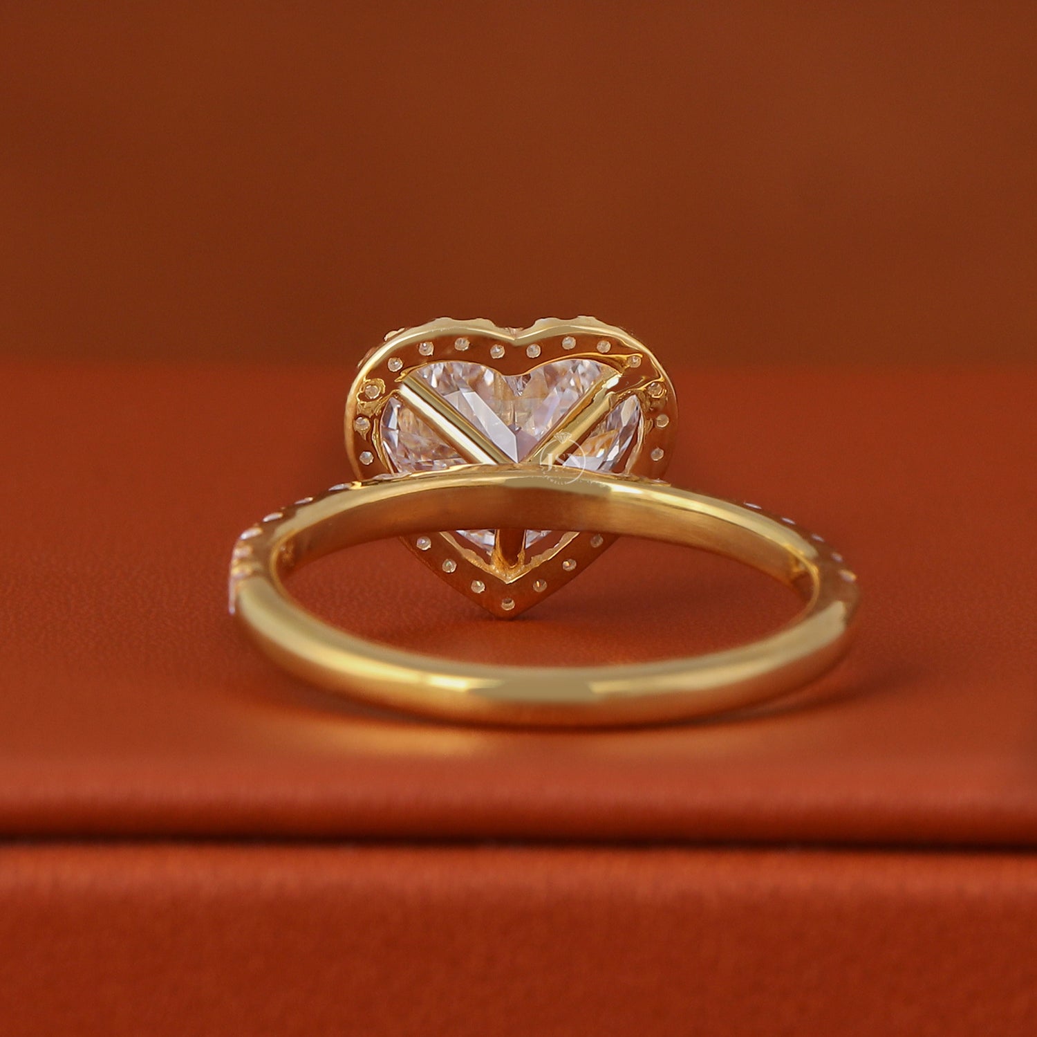1 to 3 Carat Heart Lab Grown Diamond Engagement Ring IGI Certified Halo Pave Wedding Ring