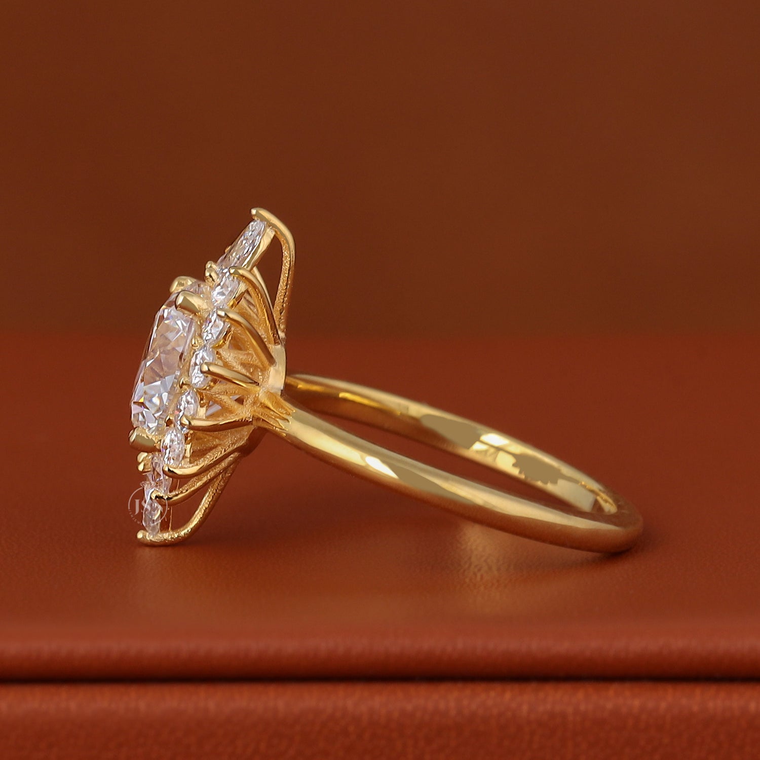 2 CT Round Brilliant Cut Lab Grown Diamond Ring 14k Solid Gold Halo Engagement Ring IGI Certified