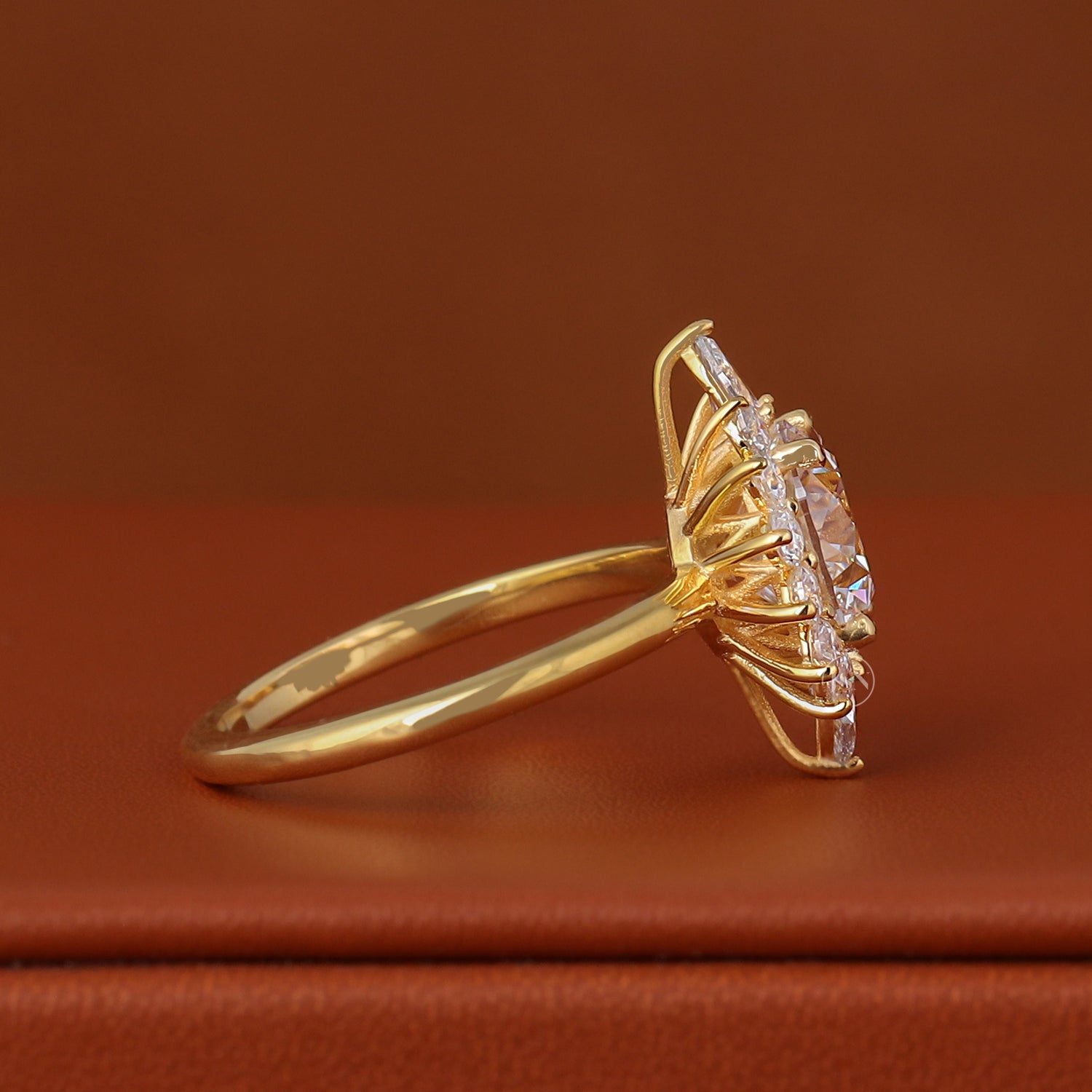2 CT Round Brilliant Cut Lab Grown Diamond Ring 14k Solid Gold Halo Engagement Ring IGI Certified