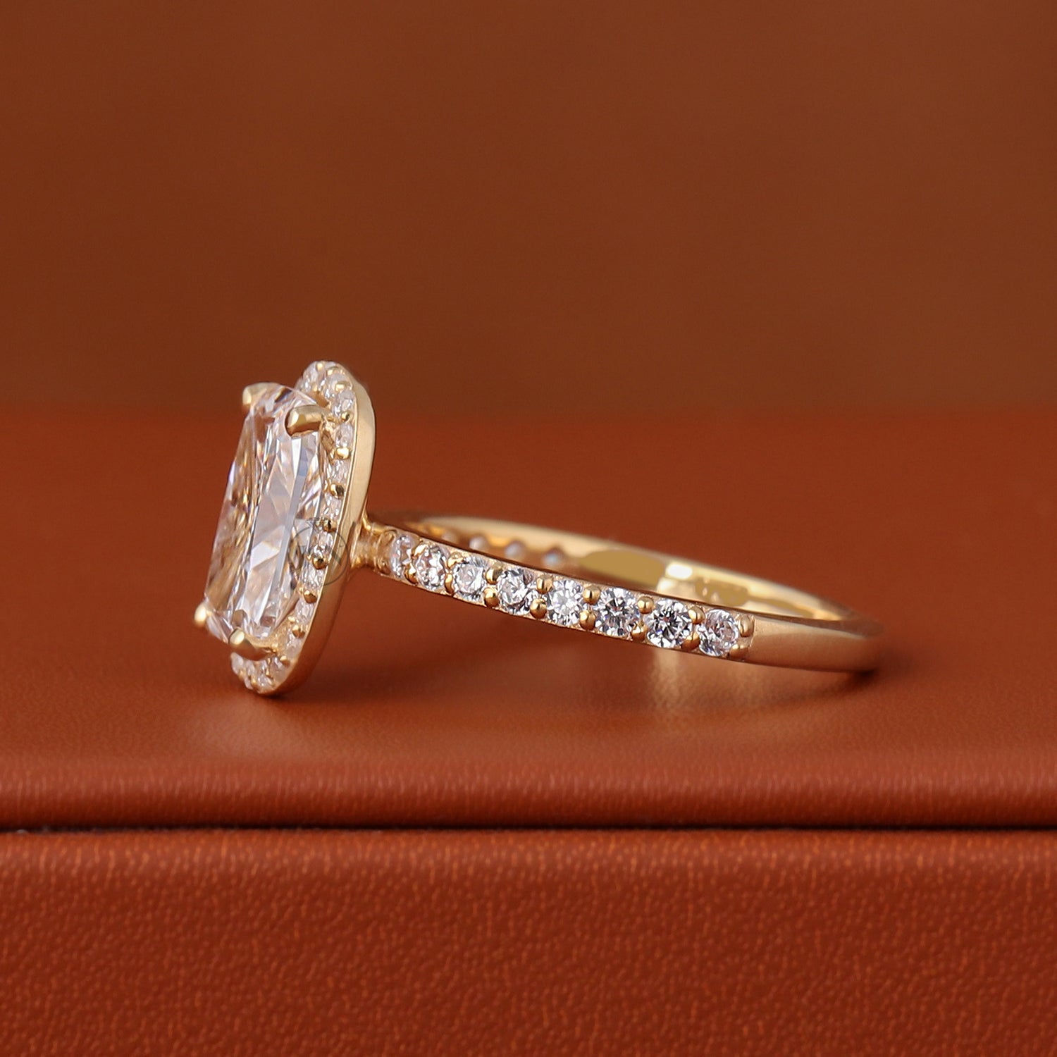 3.00 CT Cushion Cut Lab Grown Diamond Engagement Ring | Halo & Pave | IGI Certified Wedding Ring Anniversary Ring for Wife Gift