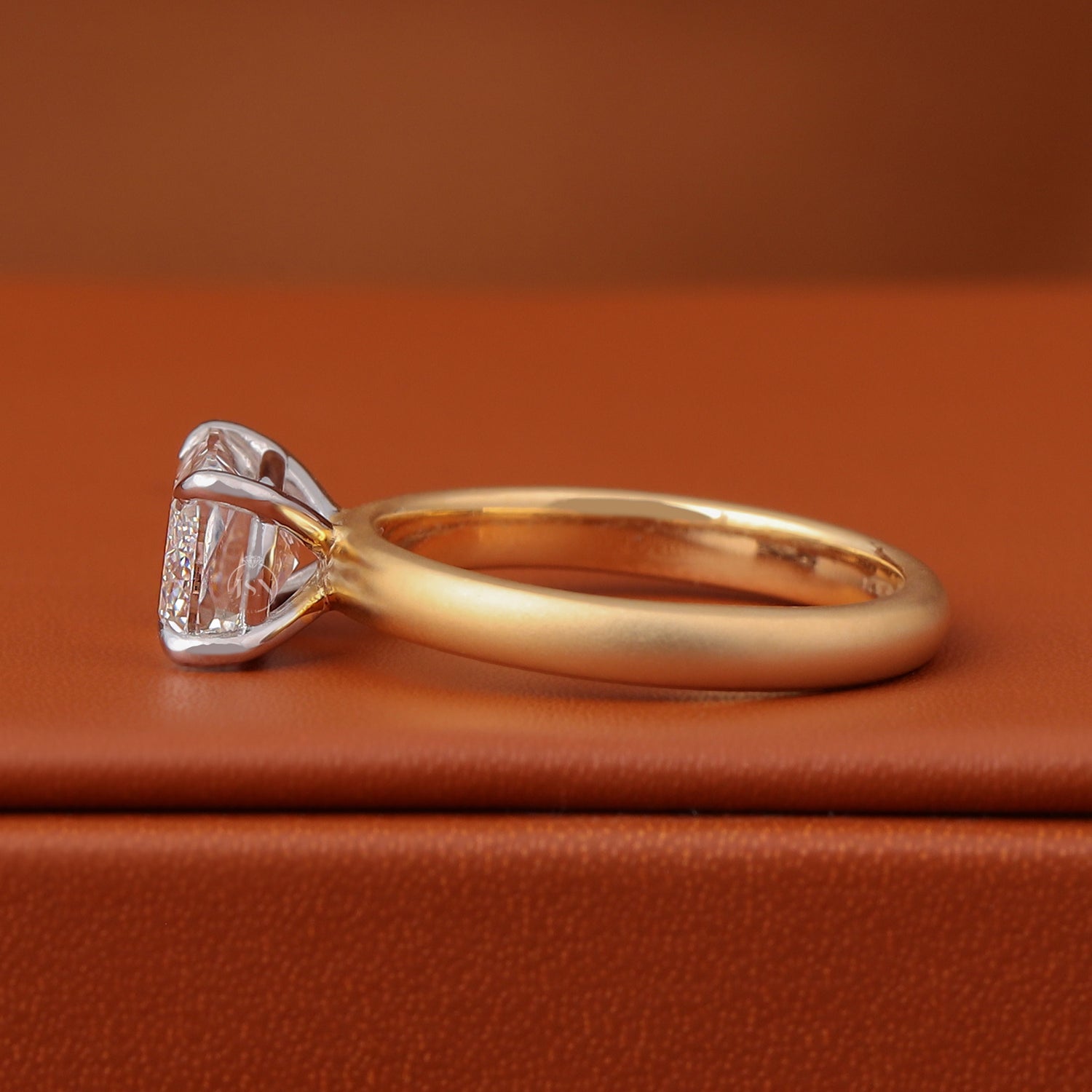 3 Carat Ashoka Cut Diamond Ring, 14k Yellow Gold, East West Solitaire, IGI Certified VVS2/VS1