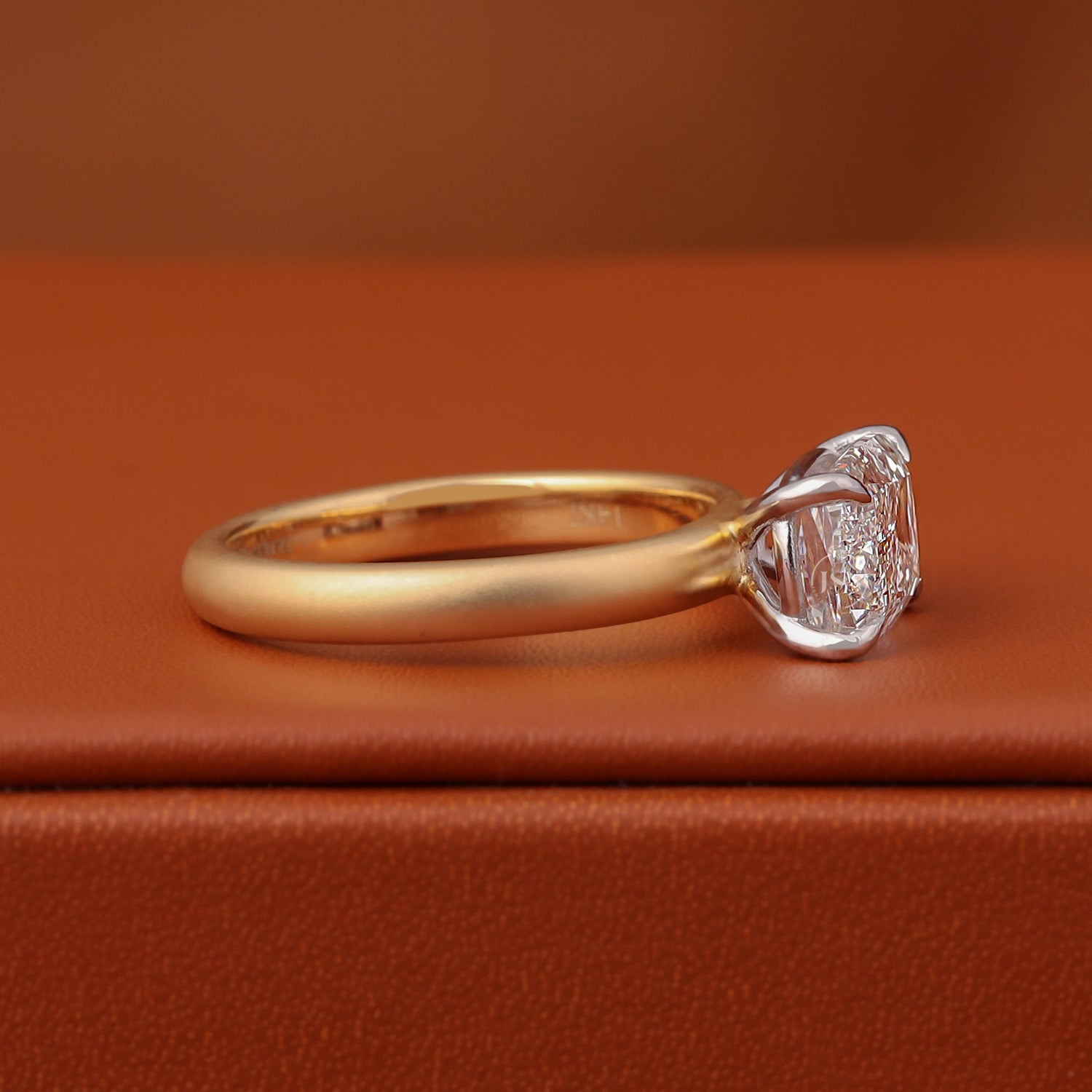 3 Carat Ashoka Cut Diamond Ring, 14k Yellow Gold, East West Solitaire, IGI Certified VVS2/VS1