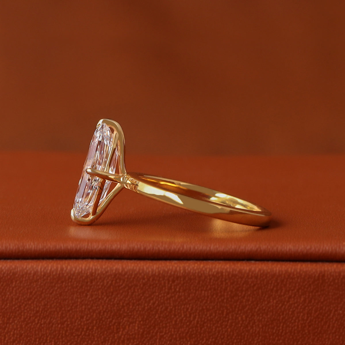 3 CT IGI Certified Step Marquise Cut Lab Diamond Solitaire Engagement Ring 14k Gold