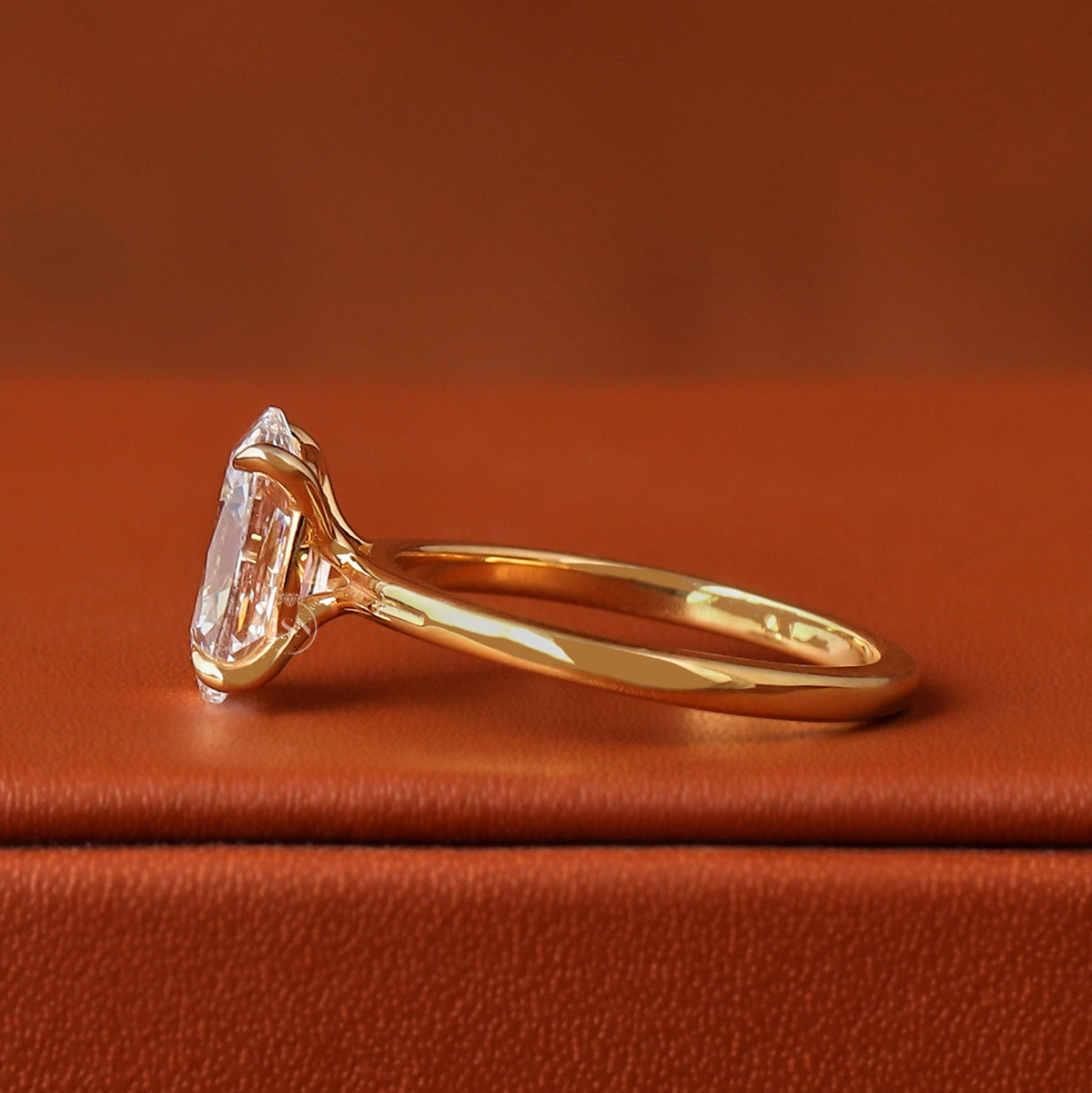 3 CT Old Mine Cushion Cut Lab Grown Diamond Engagement Ring 18K Gold Solitaire IGI Certified