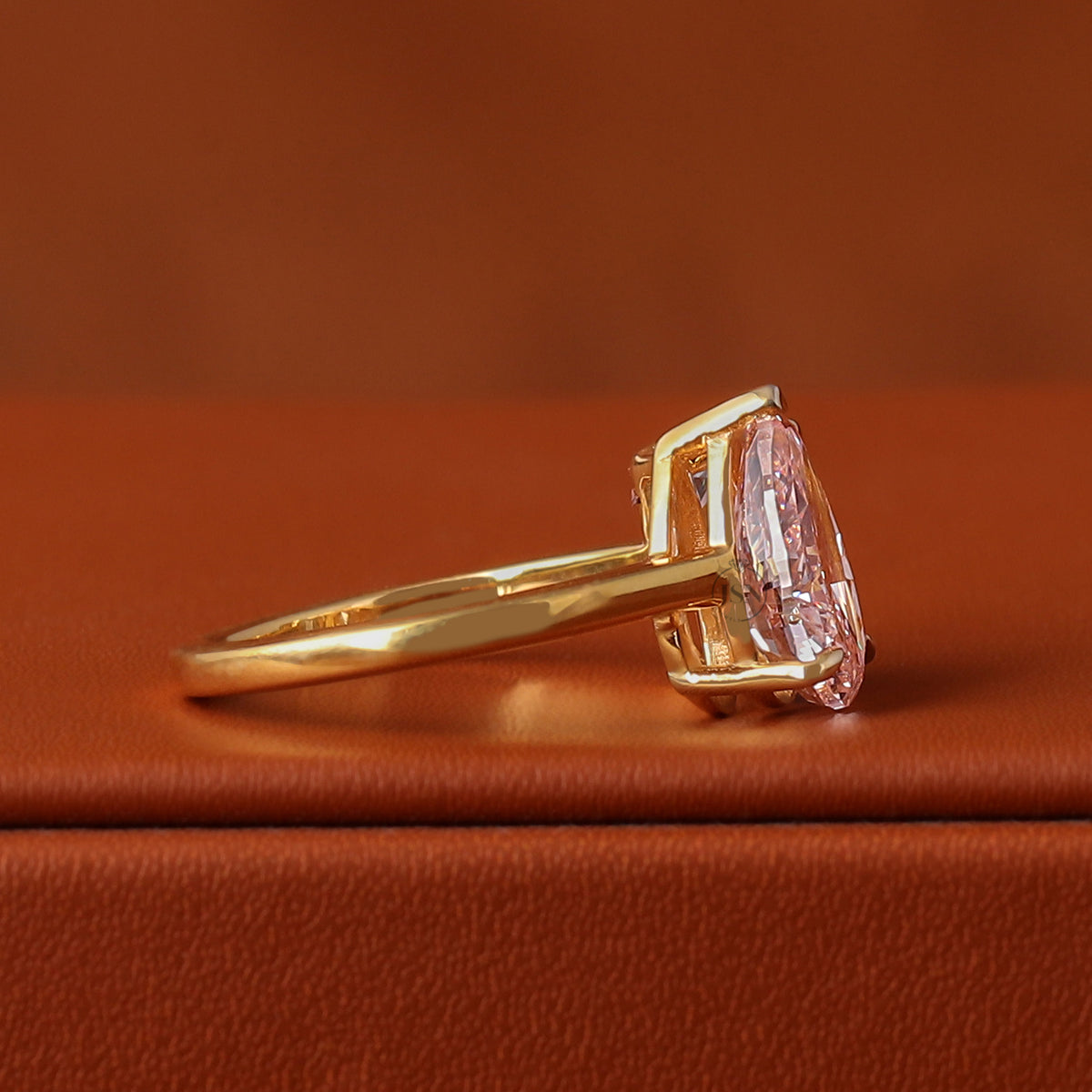 Pear & Emerald Cut Lab Grown Diamond Two Stone Engagement Ring 14K Gold IGI Certified