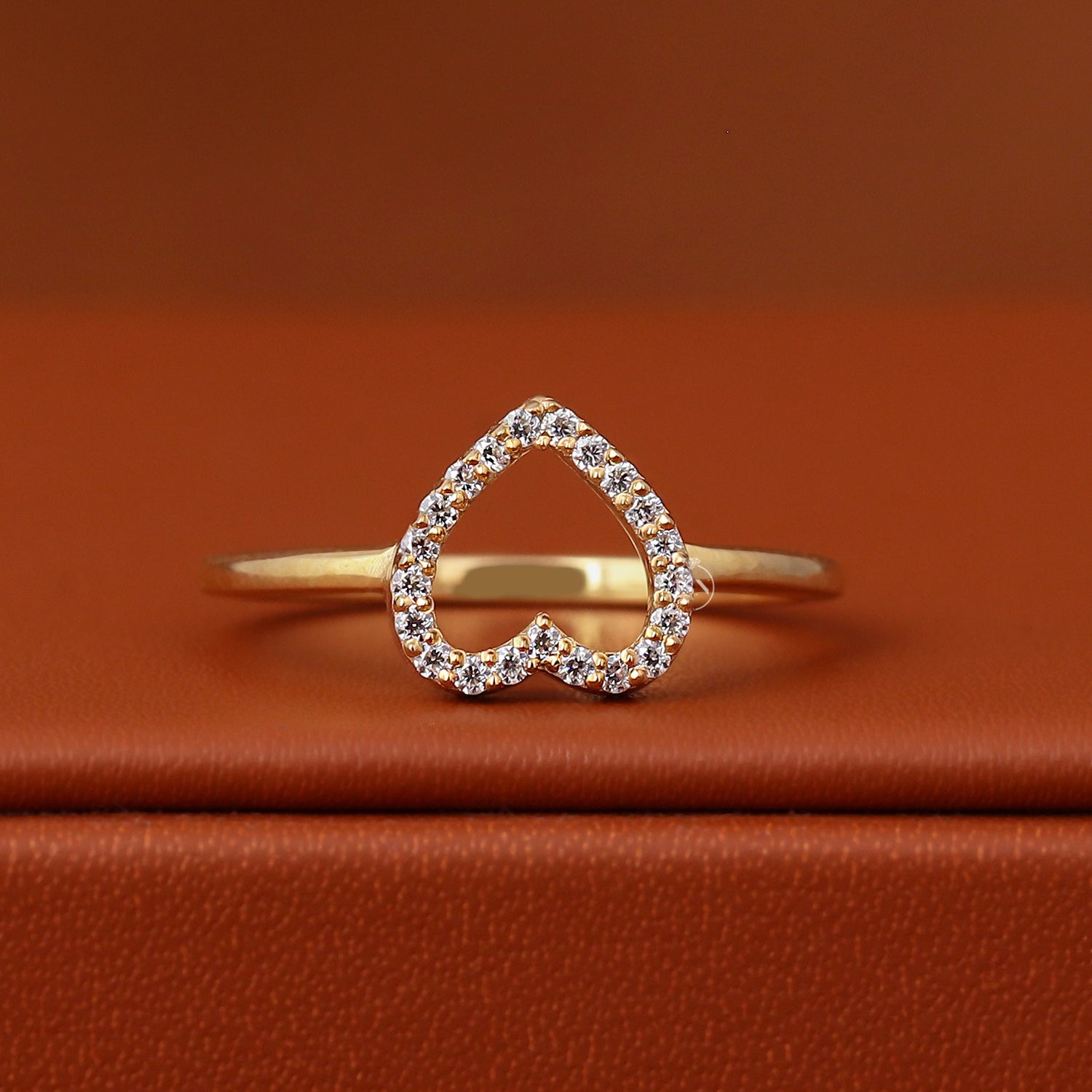 Customizable Heart Halo Engagement Ring Setting 14K Gold, DIY Prong Semi Mount Ring