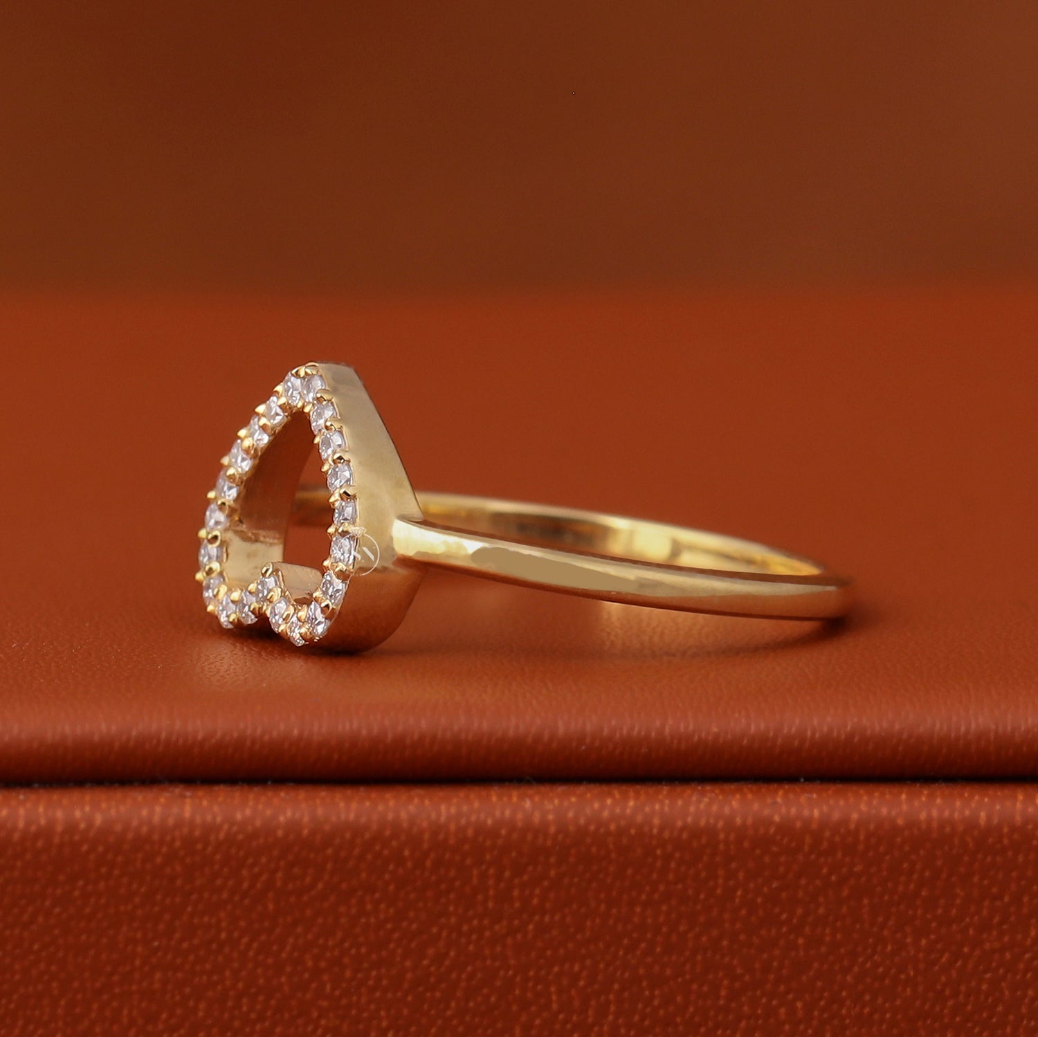 Customizable Heart Halo Engagement Ring Setting 14K Gold, DIY Prong Semi Mount Ring