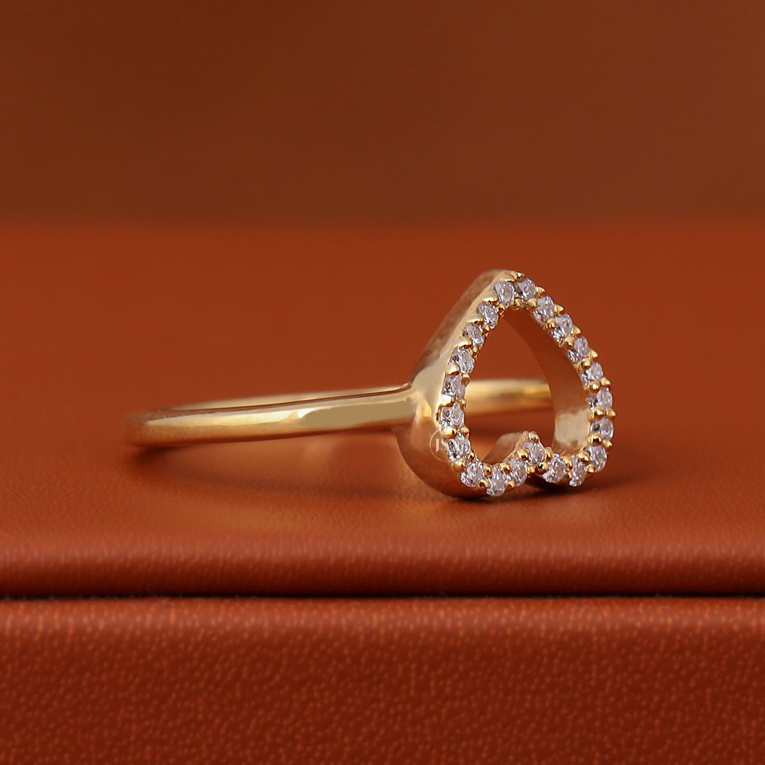 Customizable Heart Halo Engagement Ring Setting 14K Gold, DIY Prong Semi Mount Ring