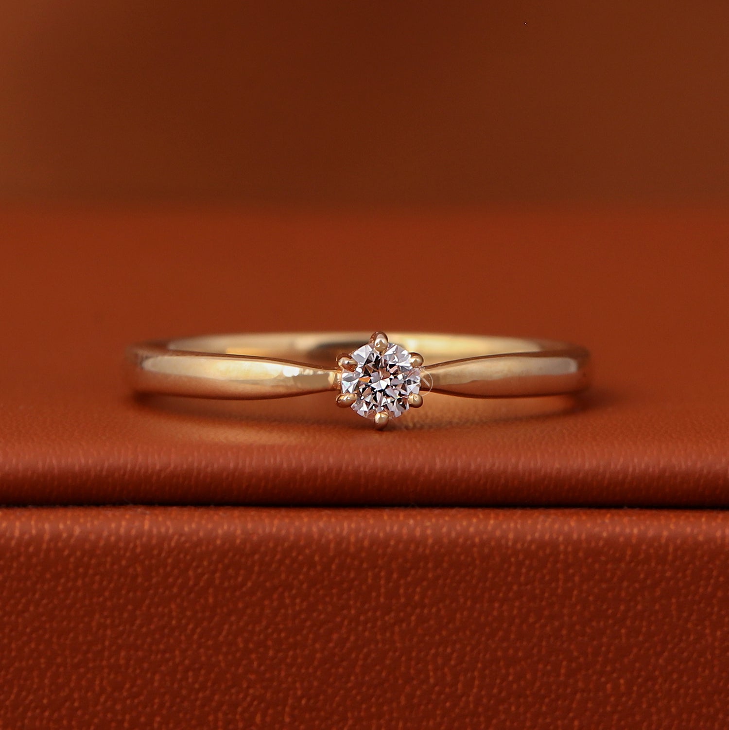 0.50 CT Round Cut Lab Grown CVD Diamond Minimalist Stone Ring Solitaire 14k Solid Gold