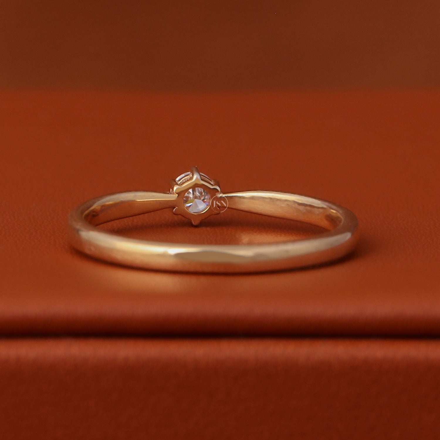 0.50 CT Round Cut Lab Grown CVD Diamond Minimalist Stone Ring Solitaire 14k Solid Gold