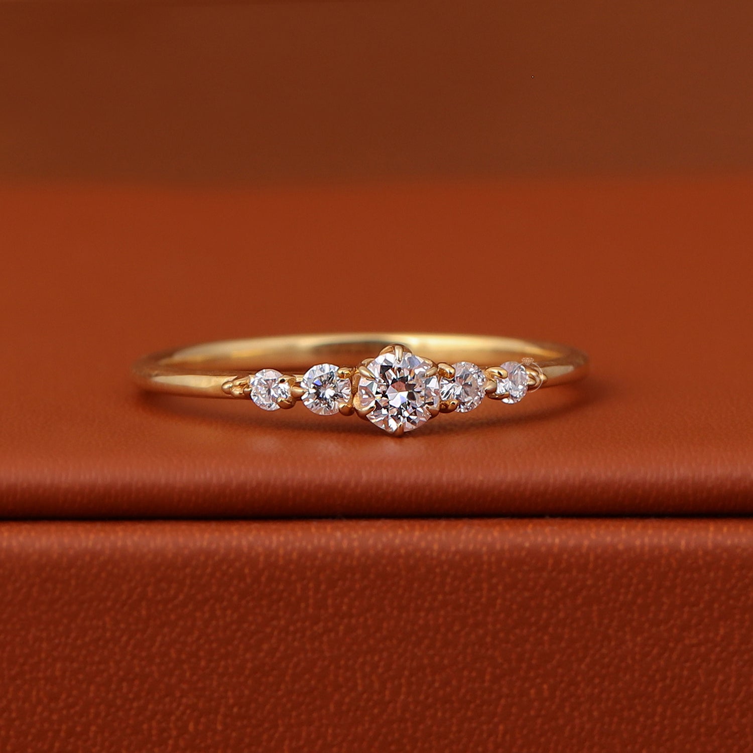 0.50 Carat Round Brilliant Cut Lab Grown Diamond 14k Solid Yellow Gold Pave Setting Engagement Ring