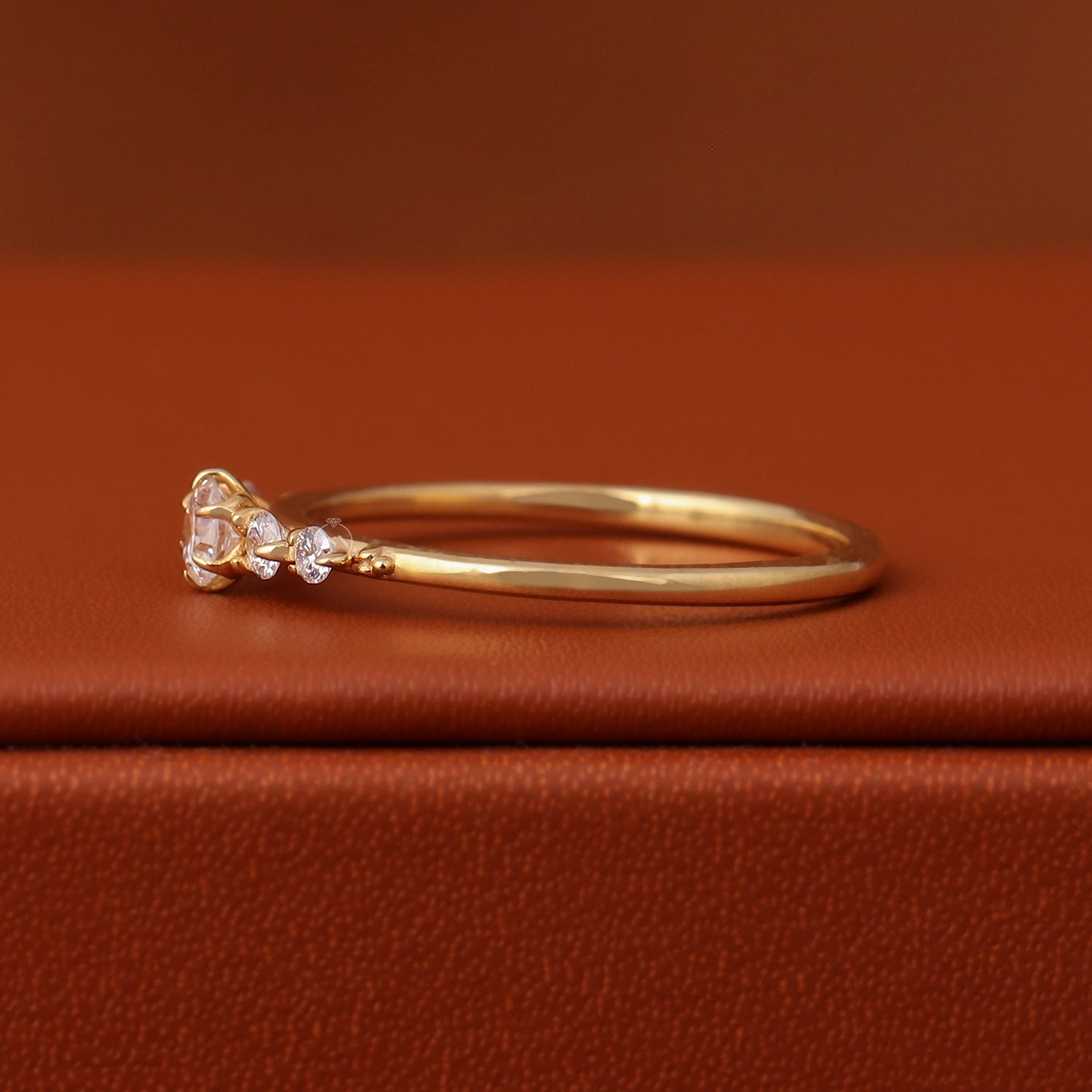 0.50 Carat Round Brilliant Cut Lab Grown Diamond 14k Solid Yellow Gold Pave Setting Engagement Ring