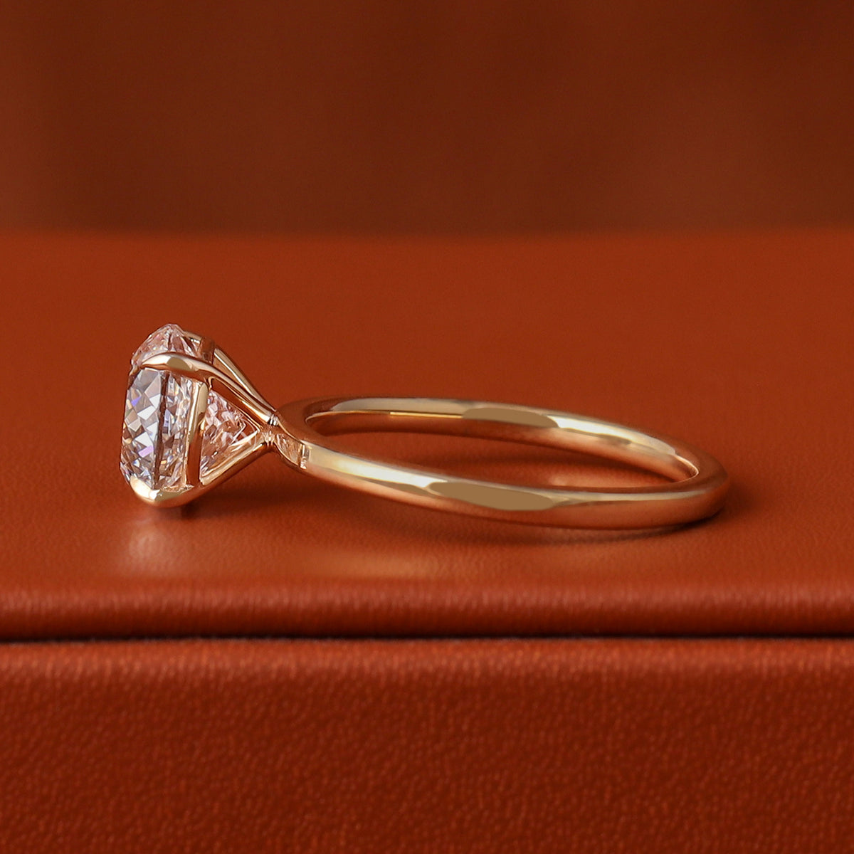 1 to 5 CT Portuguese Cut Round Lab Grown Diamond Solitaire Engagement Ring 14K Gold