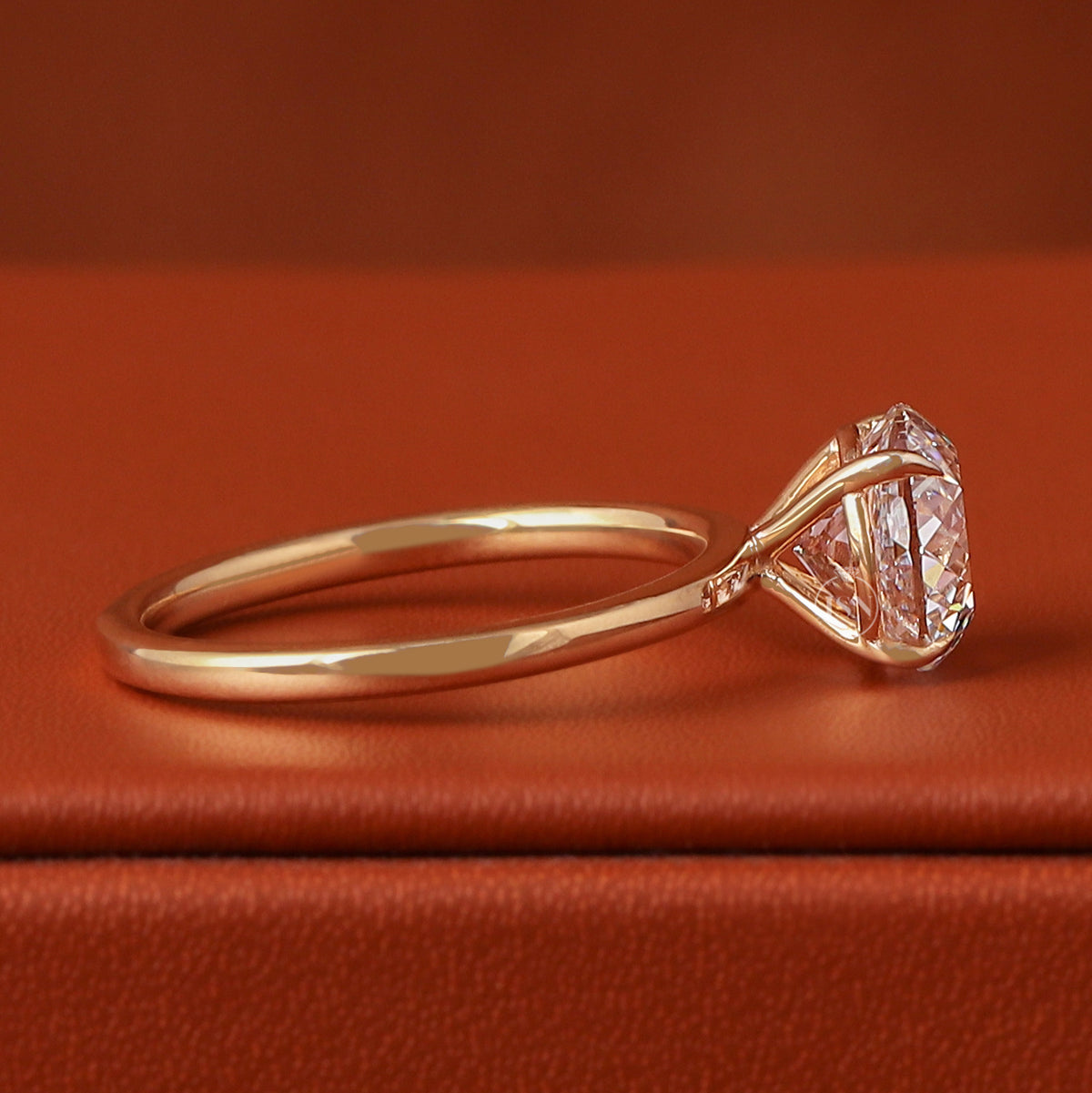1 to 5 CT Portuguese Cut Round Lab Grown Diamond Solitaire Engagement Ring 14K Gold