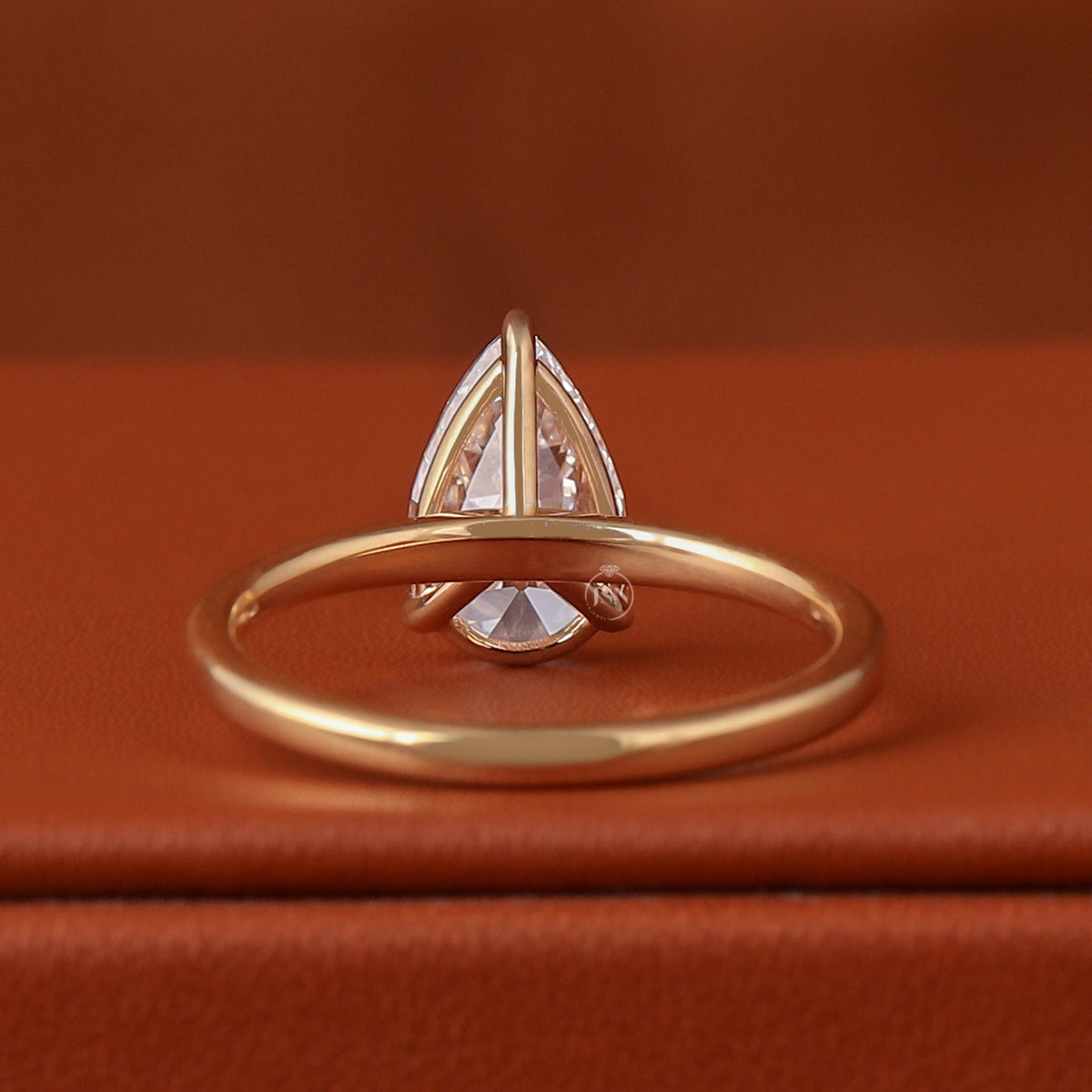 1 to 5 Carat Old Mine Pear Cut Lab Grown Diamond IGI Certified Solitaire Engagement Ring 14K Gold