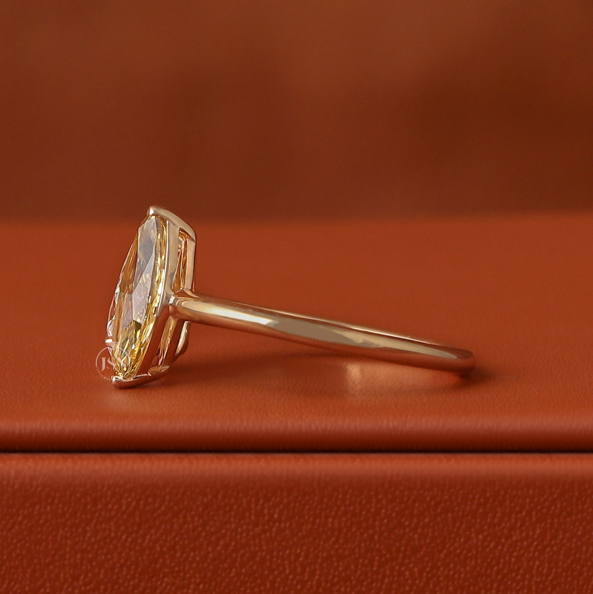 2 TCW Two Tone Pear & Marquise Lab Grown Diamond Engagement Ring 14k Yellow Gold