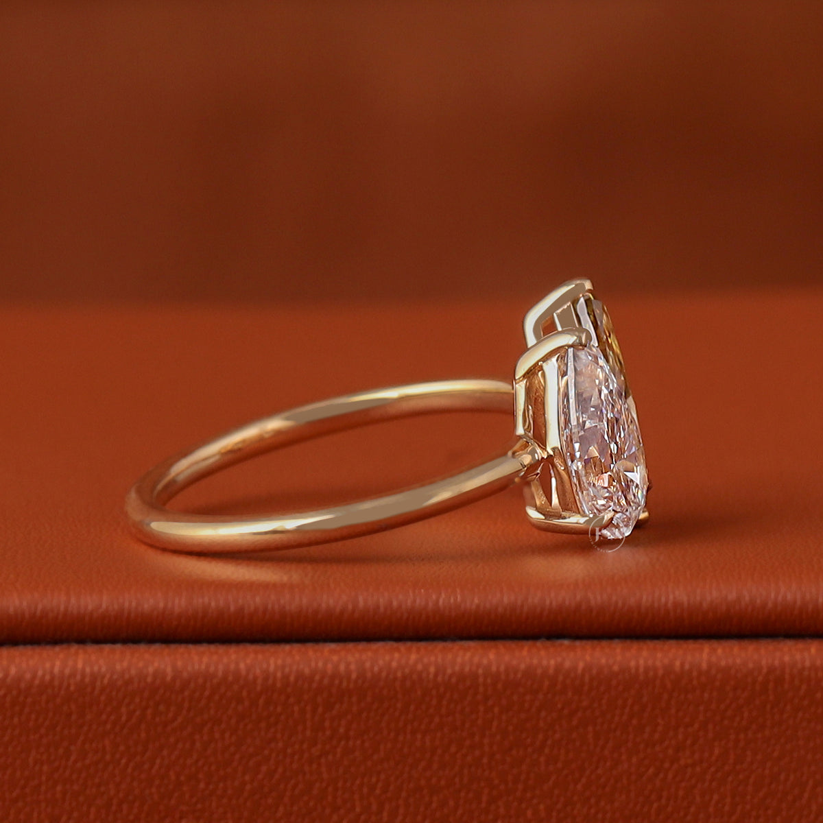 2 TCW Two Tone Pear & Marquise Lab Grown Diamond Engagement Ring 14k Yellow Gold