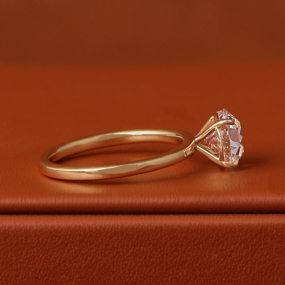 1 to 3 Carat Old European Round Cut 14k Gold Lab Grown Diamond Solitaire Engagement Ring