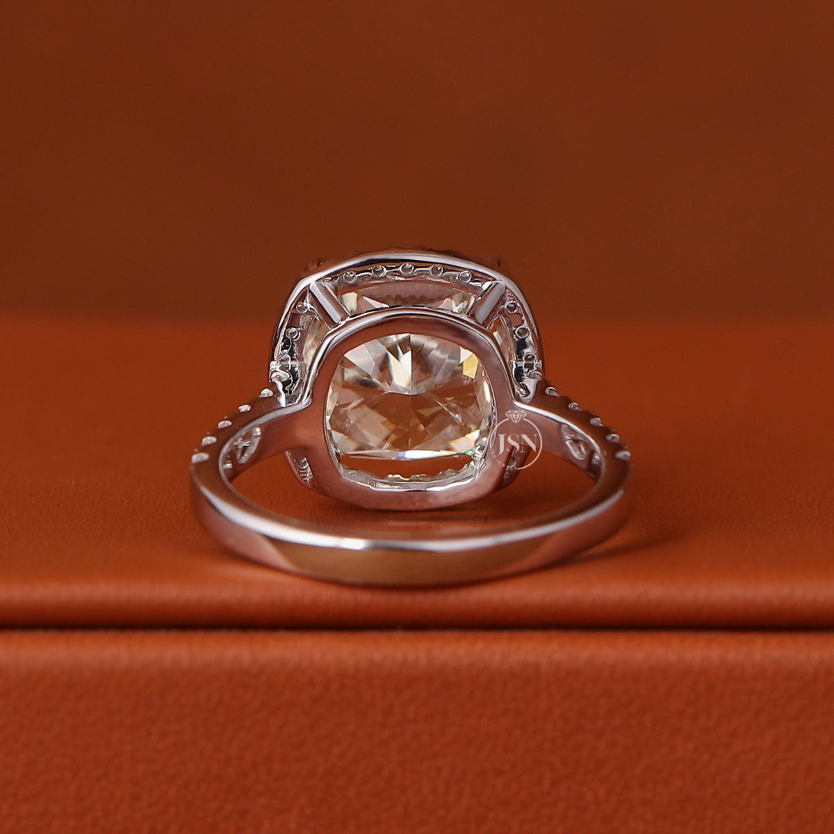 1, 2, 3, 4, 5 CT Cushion Cut Lab Grown Yellow Diamond Engagement Ring Halo Pave 14k Gold
