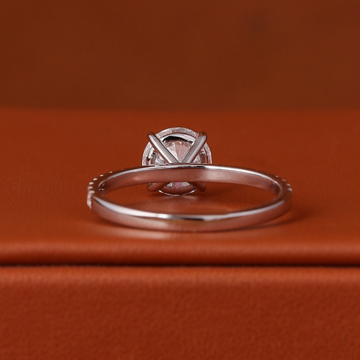 1, 2, 3, 4, 5 Carat Round Cut Lab Grown Diamond Pave Engagement Ring 18k Gold IGI Certified