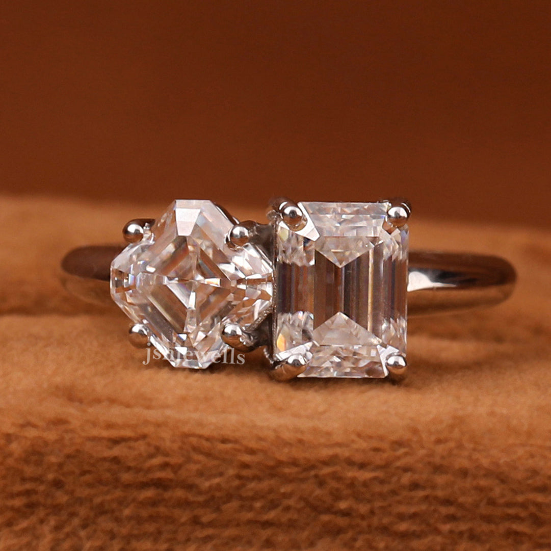 Asscher & Emerald Cut Lab Grown Diamond Toi Tt Moi Engagement Ring